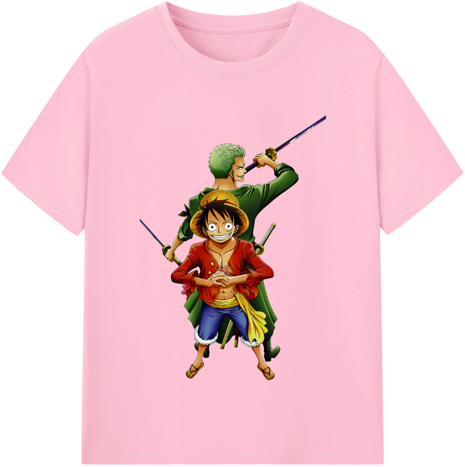 ワンピース モンキー・D・ルフィ ONE PIECE Monkey D. Luffy 綿100％半袖Tシャツ（フロントプリント）