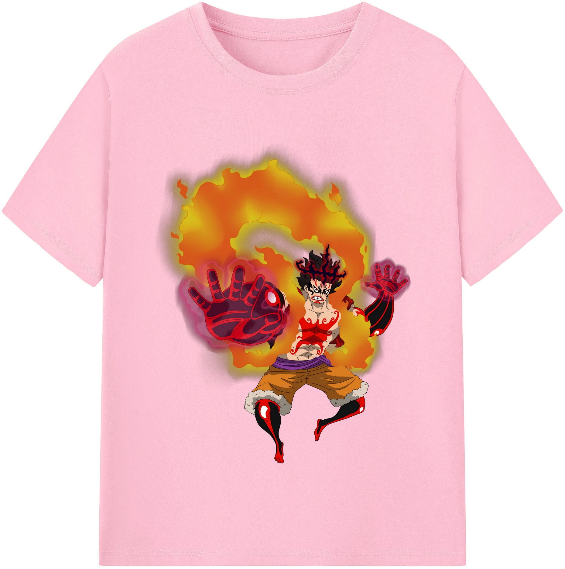 ワンピース モンキー・D・ルフィ ONE PIECE Monkey D. Luffy 綿100％半袖Tシャツ（フロントプリント）