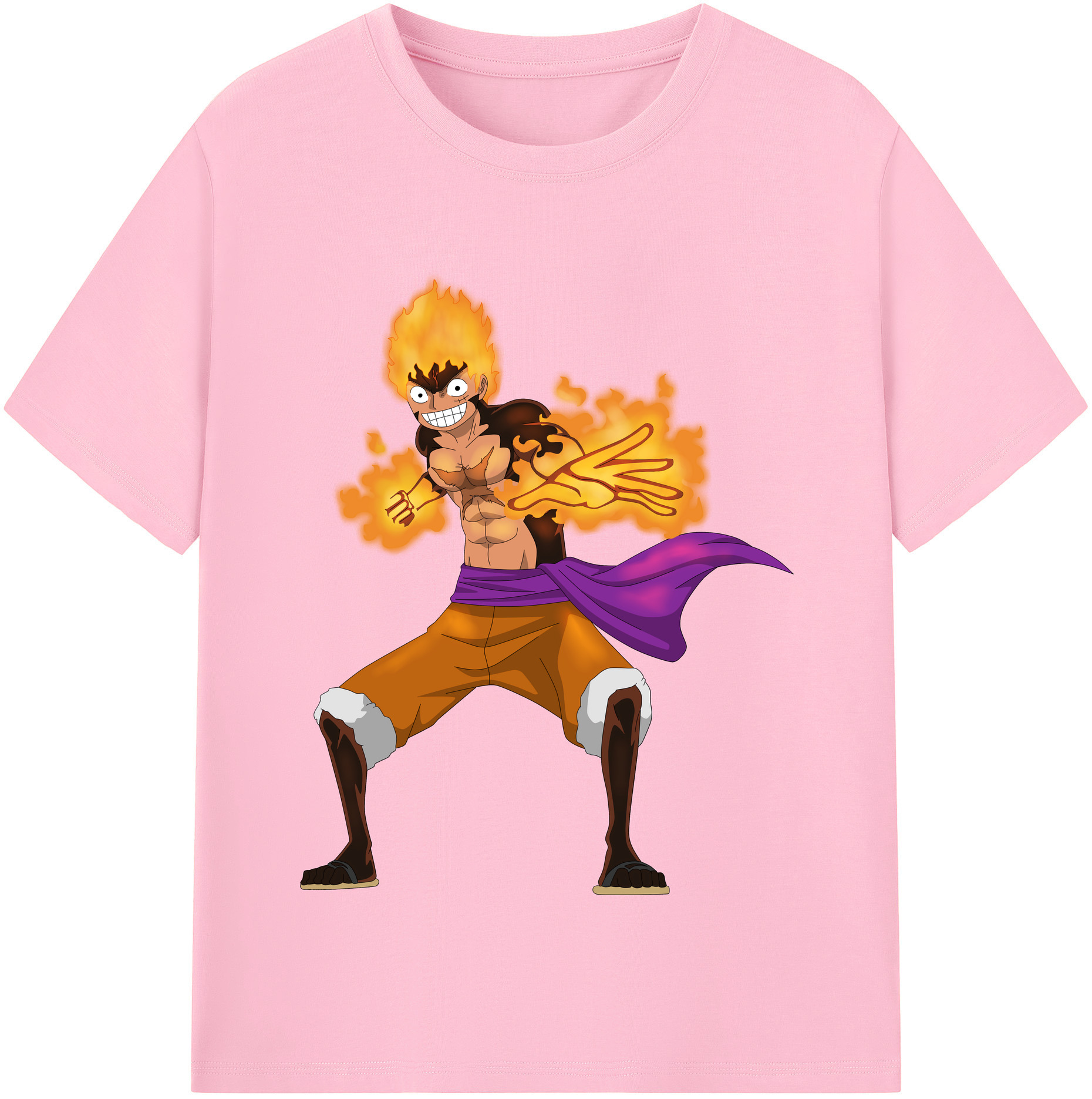 ワンピース モンキー・D・ルフィ ONE PIECE Monkey D. Luffy 綿100％半袖Tシャツ（フロントプリント）