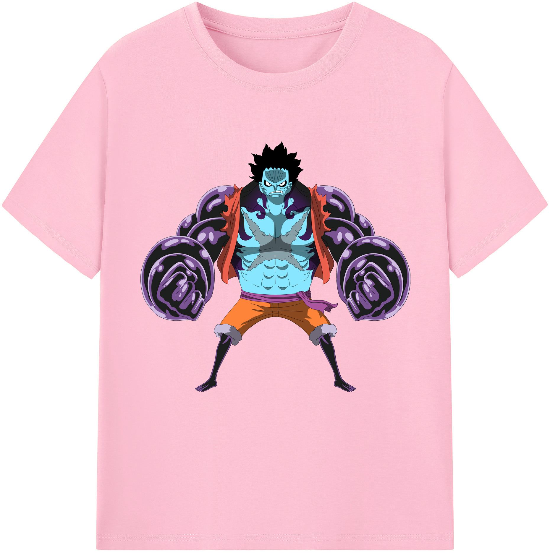 ワンピース モンキー・D・ルフィ ONE PIECE Monkey D. Luffy 綿100％半袖Tシャツ（フロントプリント）