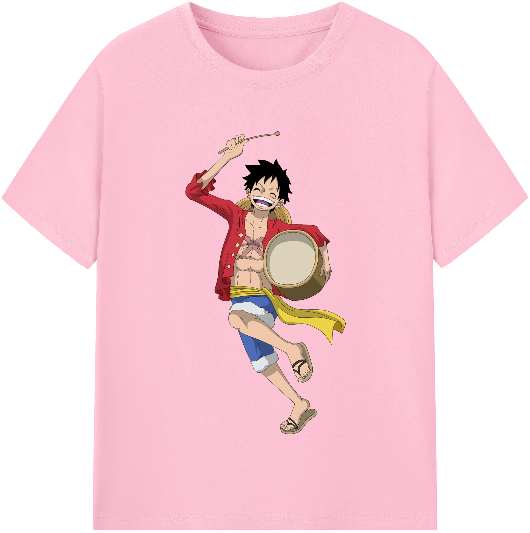 ワンピース モンキー・D・ルフィ ONE PIECE Monkey D. Luffy 綿100％半袖Tシャツ（フロントプリント）