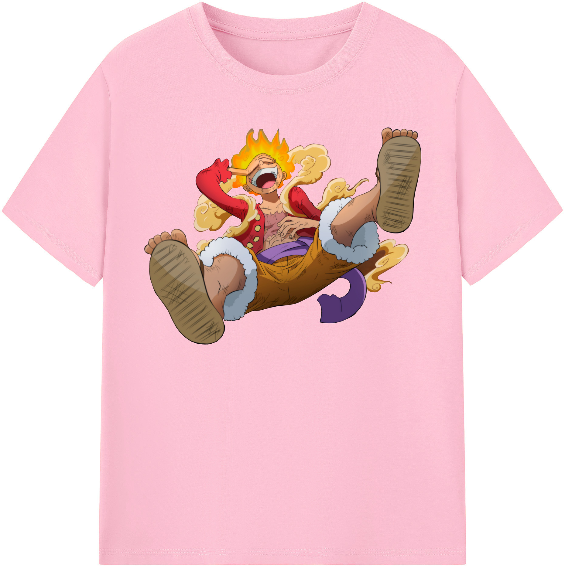 ワンピース モンキー・D・ルフィ ONE PIECE Monkey D. Luffy 綿100％半袖Tシャツ（フロントプリント）