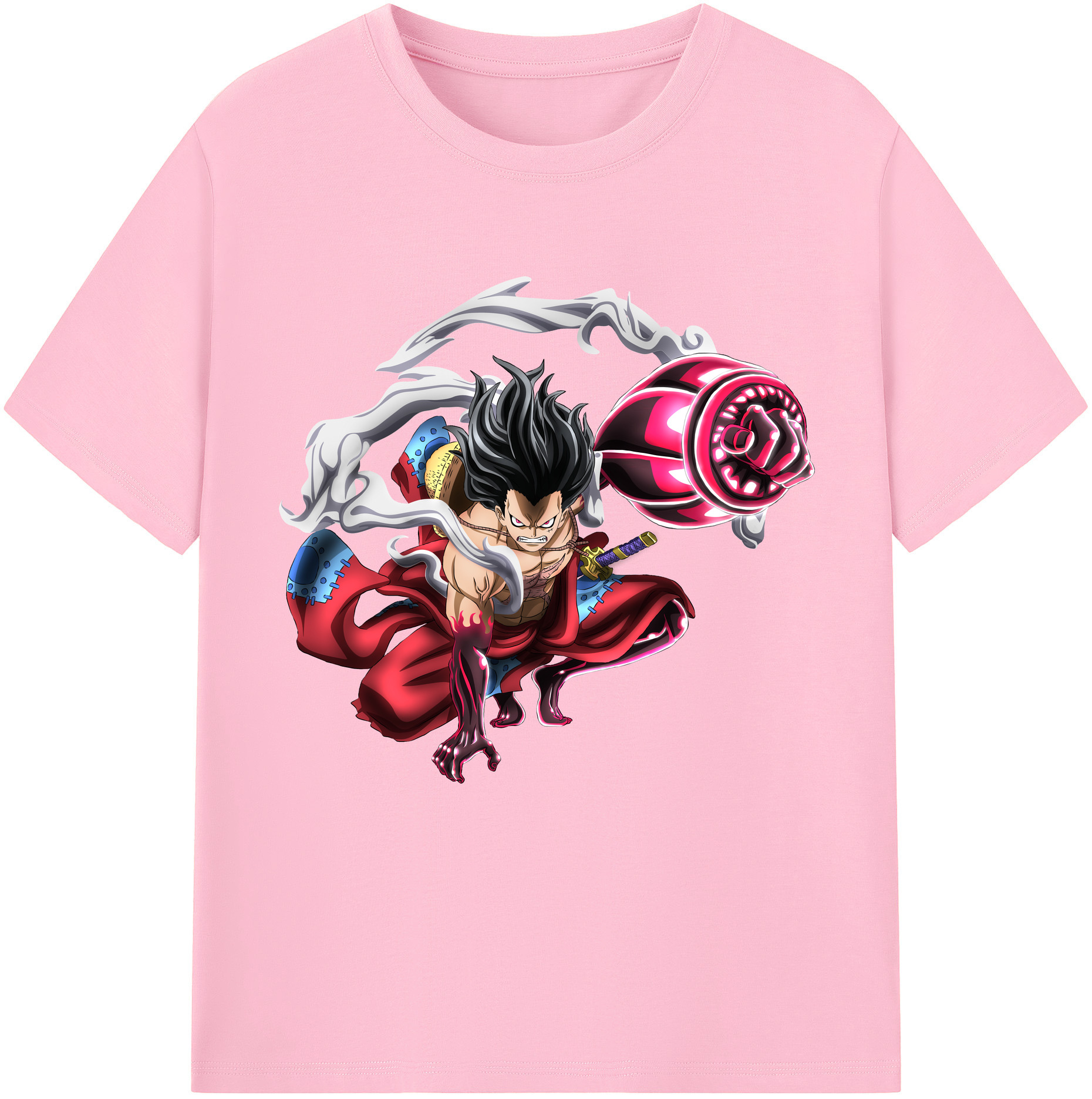 ワンピース モンキー・D・ルフィ ONE PIECE Monkey D. Luffy 綿100％半袖Tシャツ（フロントプリント）