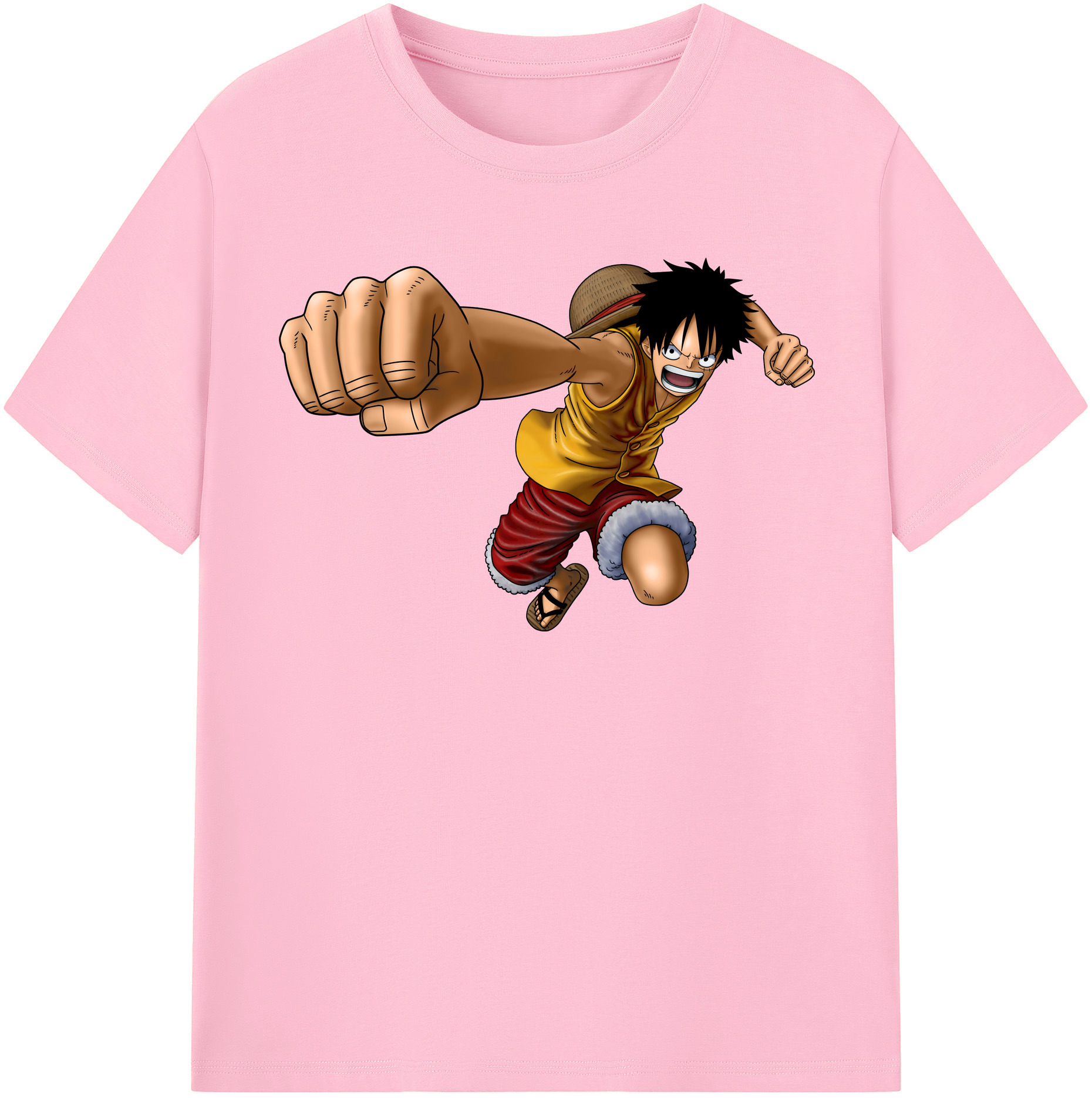 ワンピース モンキー・D・ルフィ ONE PIECE Monkey D. Luffy 綿100％半袖Tシャツ（フロントプリント）