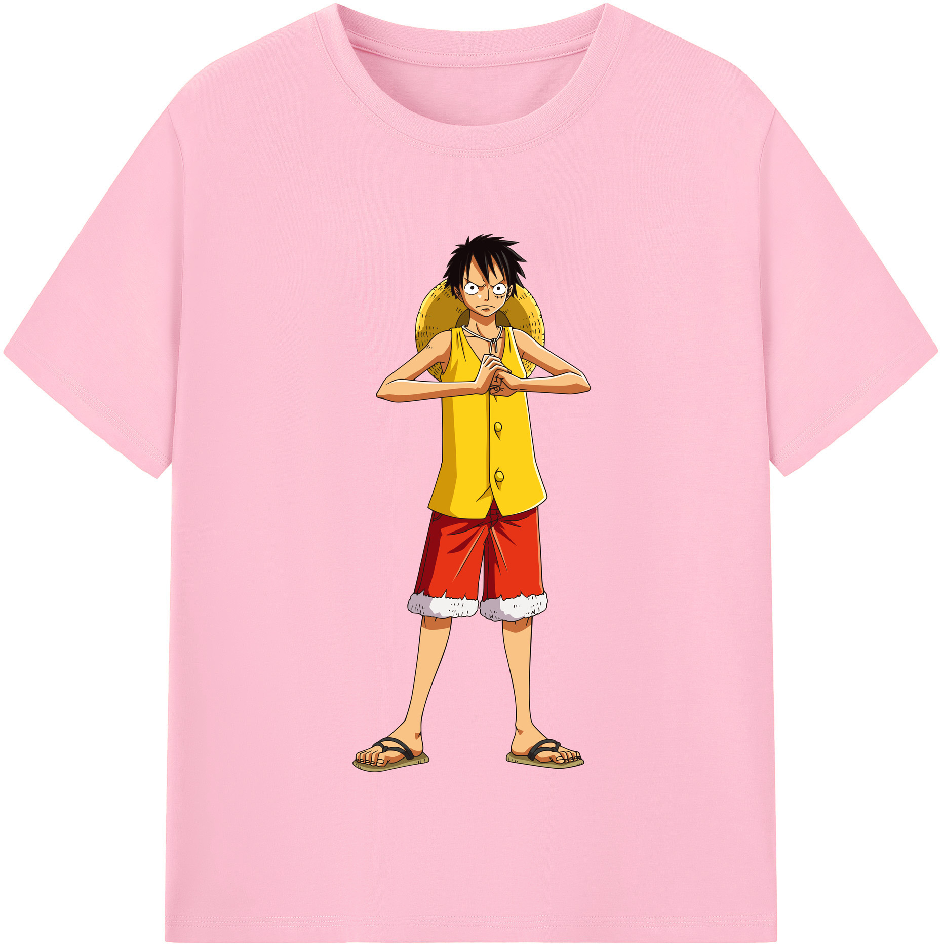 ワンピース モンキー・D・ルフィ ONE PIECE Monkey D. Luffy 綿100％半袖Tシャツ（フロントプリント）
