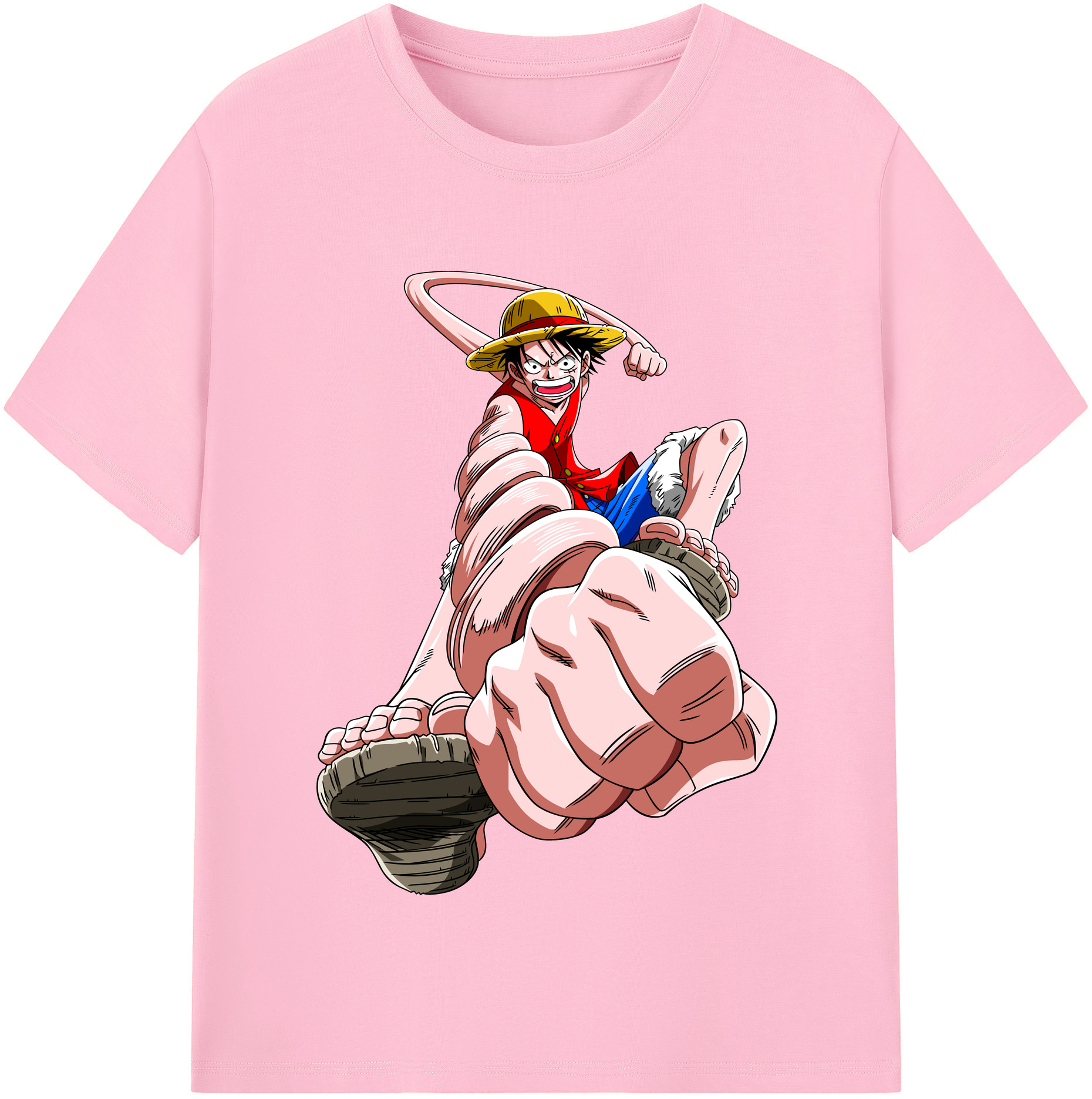 ワンピース モンキー・D・ルフィ ONE PIECE Monkey D. Luffy 綿100％半袖Tシャツ（フロントプリント）