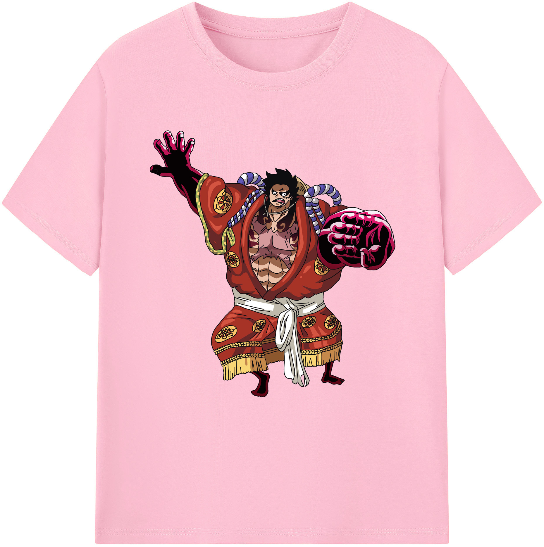 ワンピース モンキー・D・ルフィ ONE PIECE Monkey D. Luffy 綿100％半袖Tシャツ（フロントプリント）