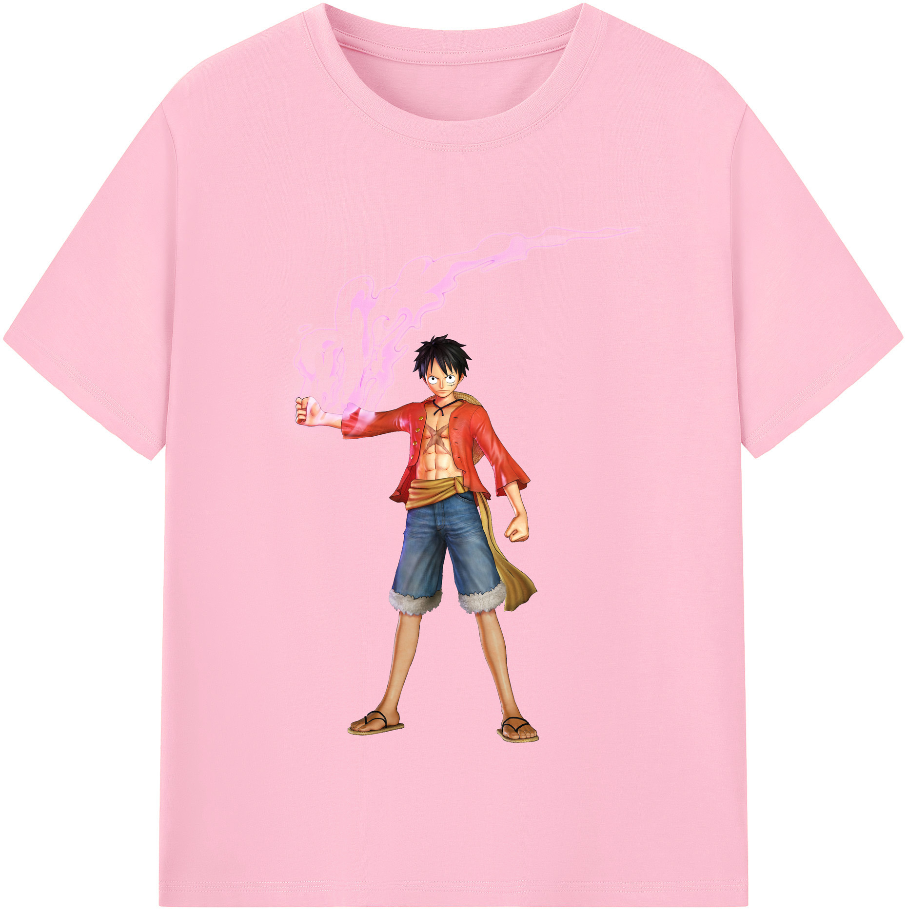 ワンピース モンキー・D・ルフィ ONE PIECE Monkey D. Luffy 綿100％半袖Tシャツ（フロントプリント）