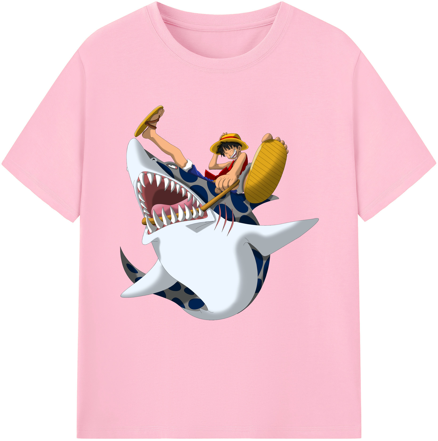 ワンピース モンキー・D・ルフィ ONE PIECE Monkey D. Luffy 綿100％半袖Tシャツ（フロントプリント）