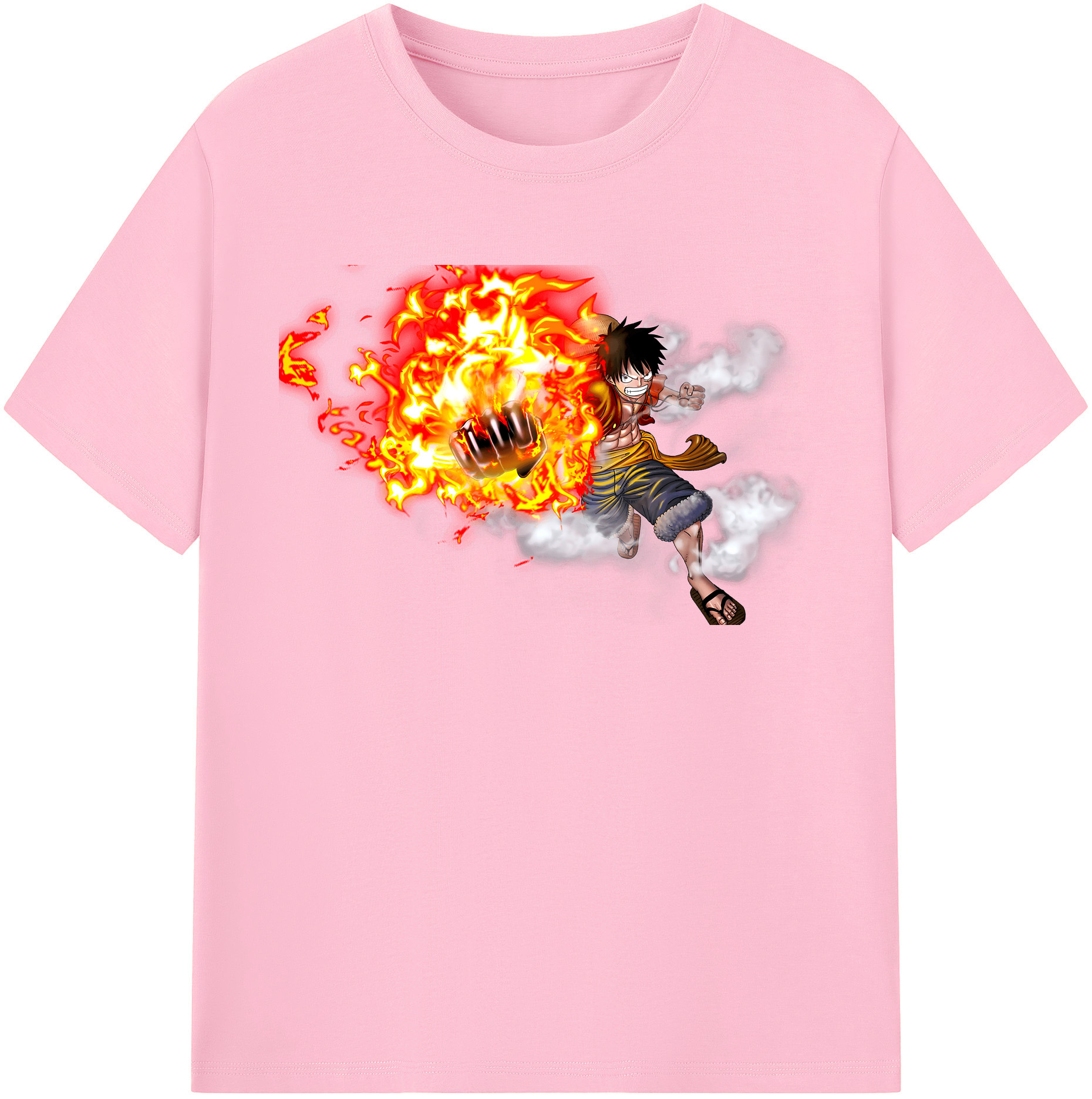ワンピース モンキー・D・ルフィ ONE PIECE Monkey D. Luffy 綿100％半袖Tシャツ（フロントプリント）