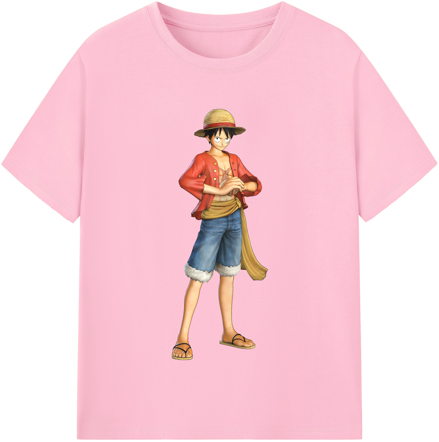 ワンピース モンキー・D・ルフィ ONE PIECE Monkey D. Luffy 綿100％半袖Tシャツ（フロントプリント）