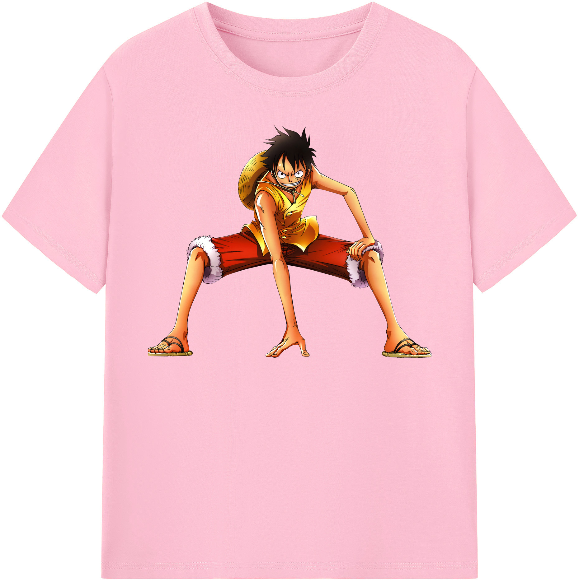 ワンピース モンキー・D・ルフィ ONE PIECE Monkey D. Luffy 綿100％半袖Tシャツ（フロントプリント）