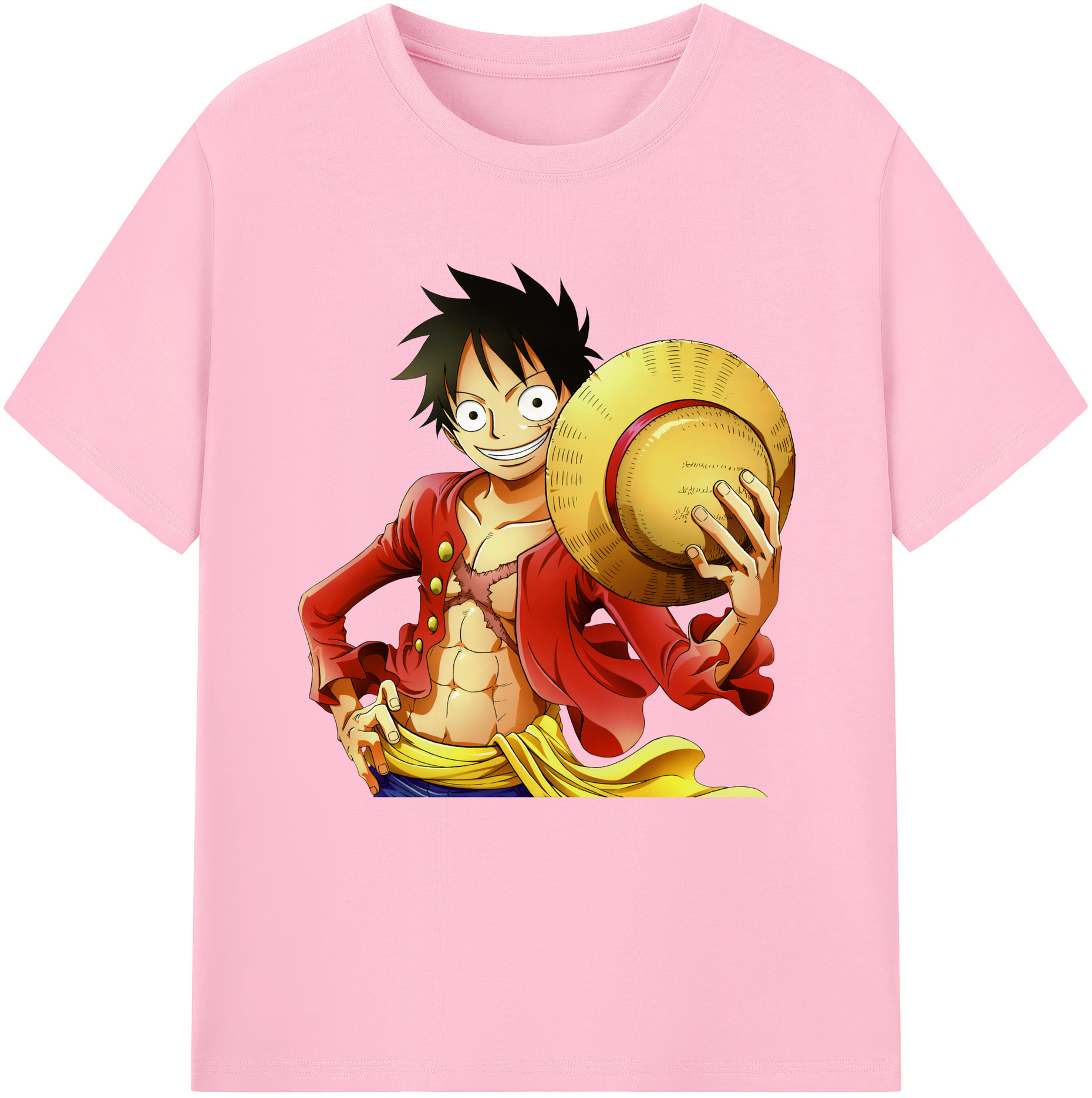 ワンピース モンキー・D・ルフィ ONE PIECE Monkey D. Luffy 綿100％半袖Tシャツ（フロントプリント）