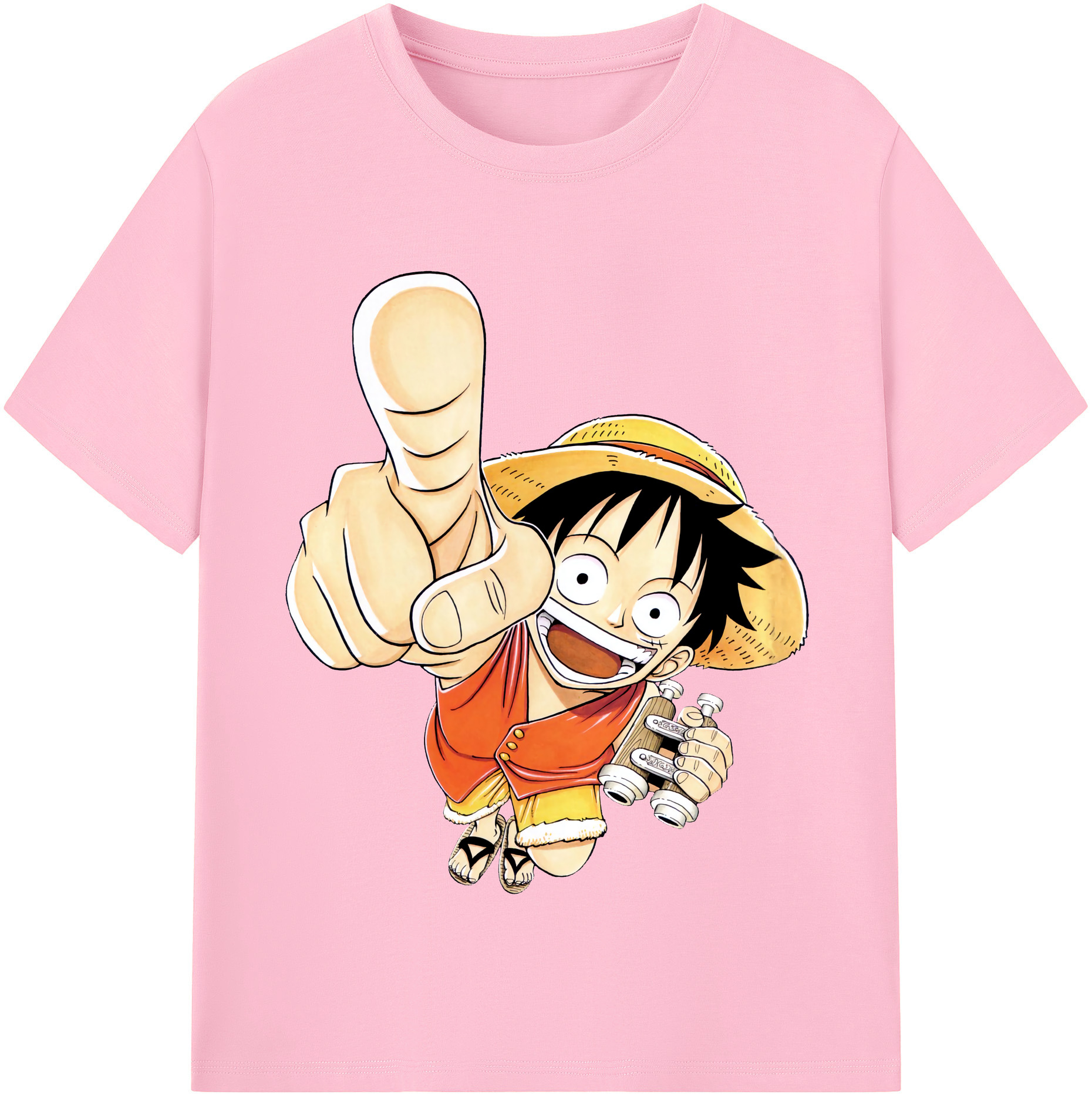 ワンピース モンキー・D・ルフィ ONE PIECE Monkey D. Luffy 綿100％半袖Tシャツ（フロントプリント）