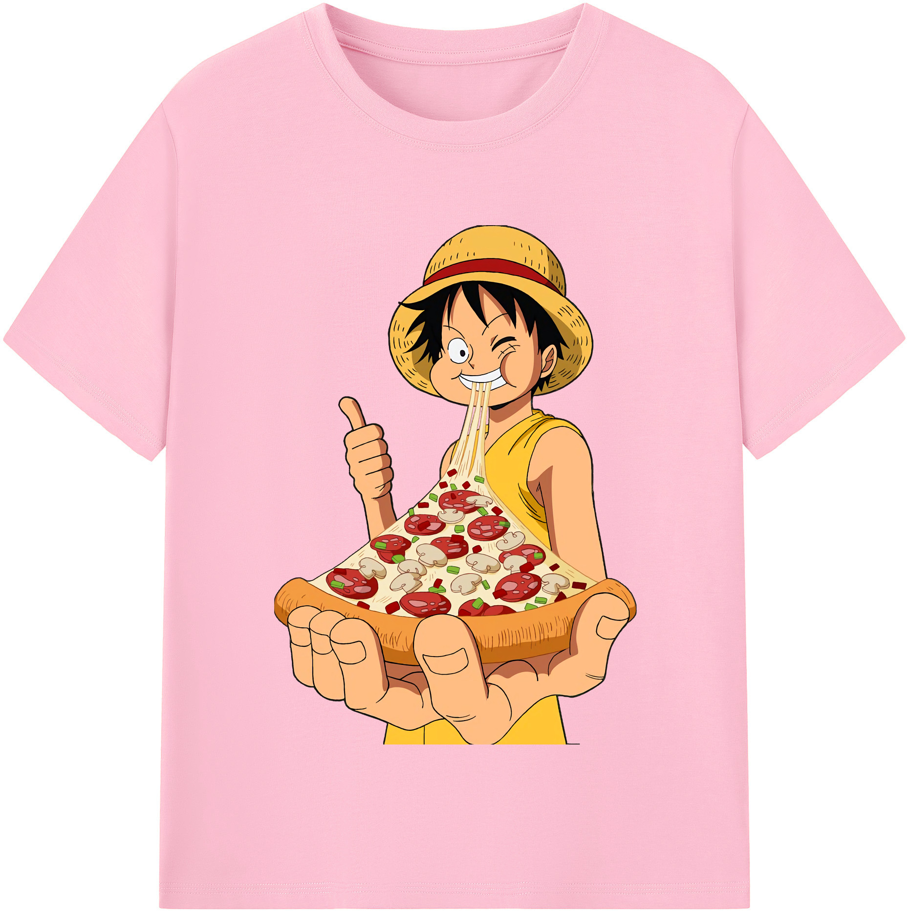 ワンピース モンキー・D・ルフィ ONE PIECE Monkey D. Luffy 綿100％半袖Tシャツ（フロントプリント）