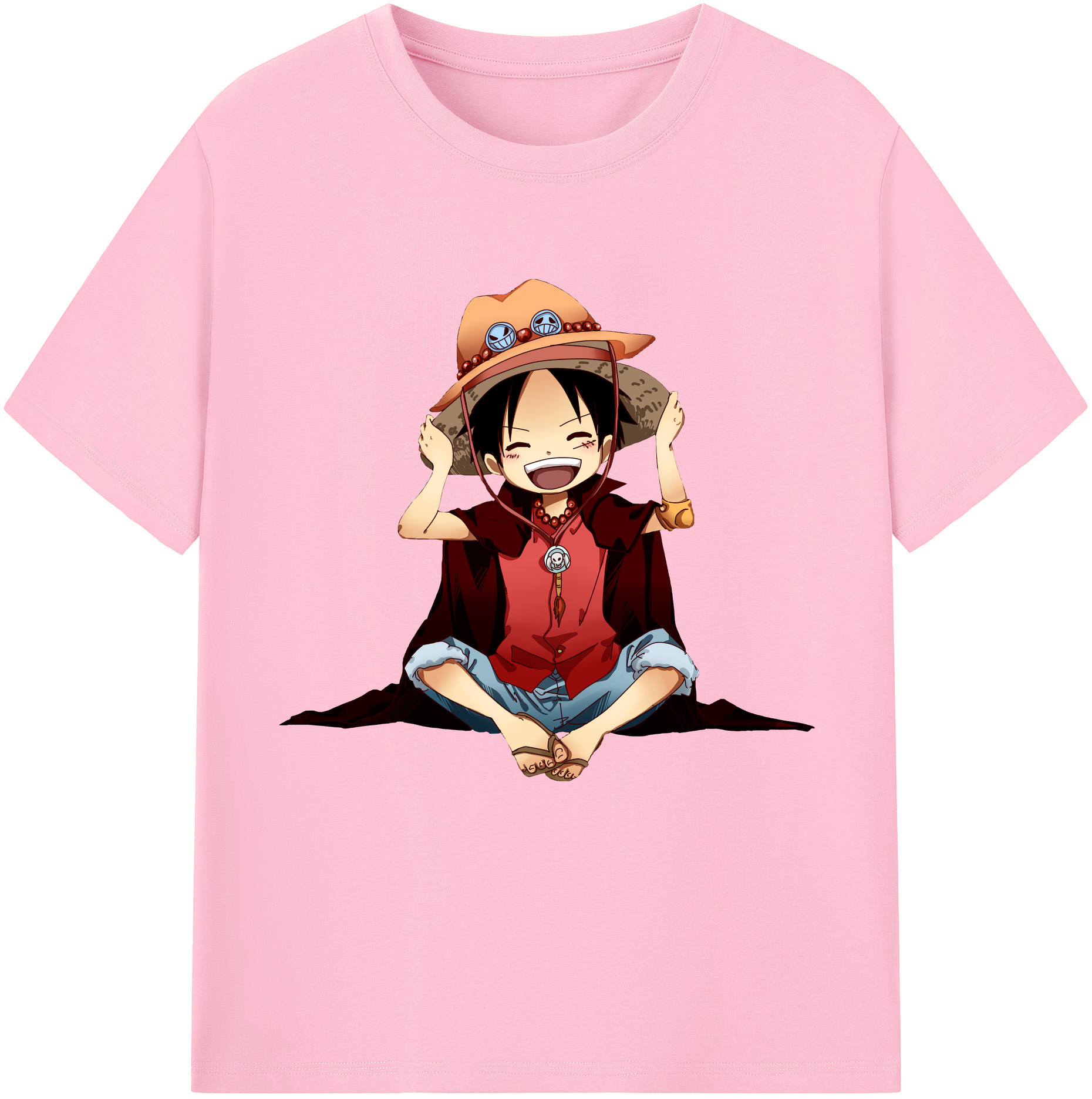 ワンピース モンキー・D・ルフィ ONE PIECE Monkey D. Luffy 綿100％半袖Tシャツ（フロントプリント）
