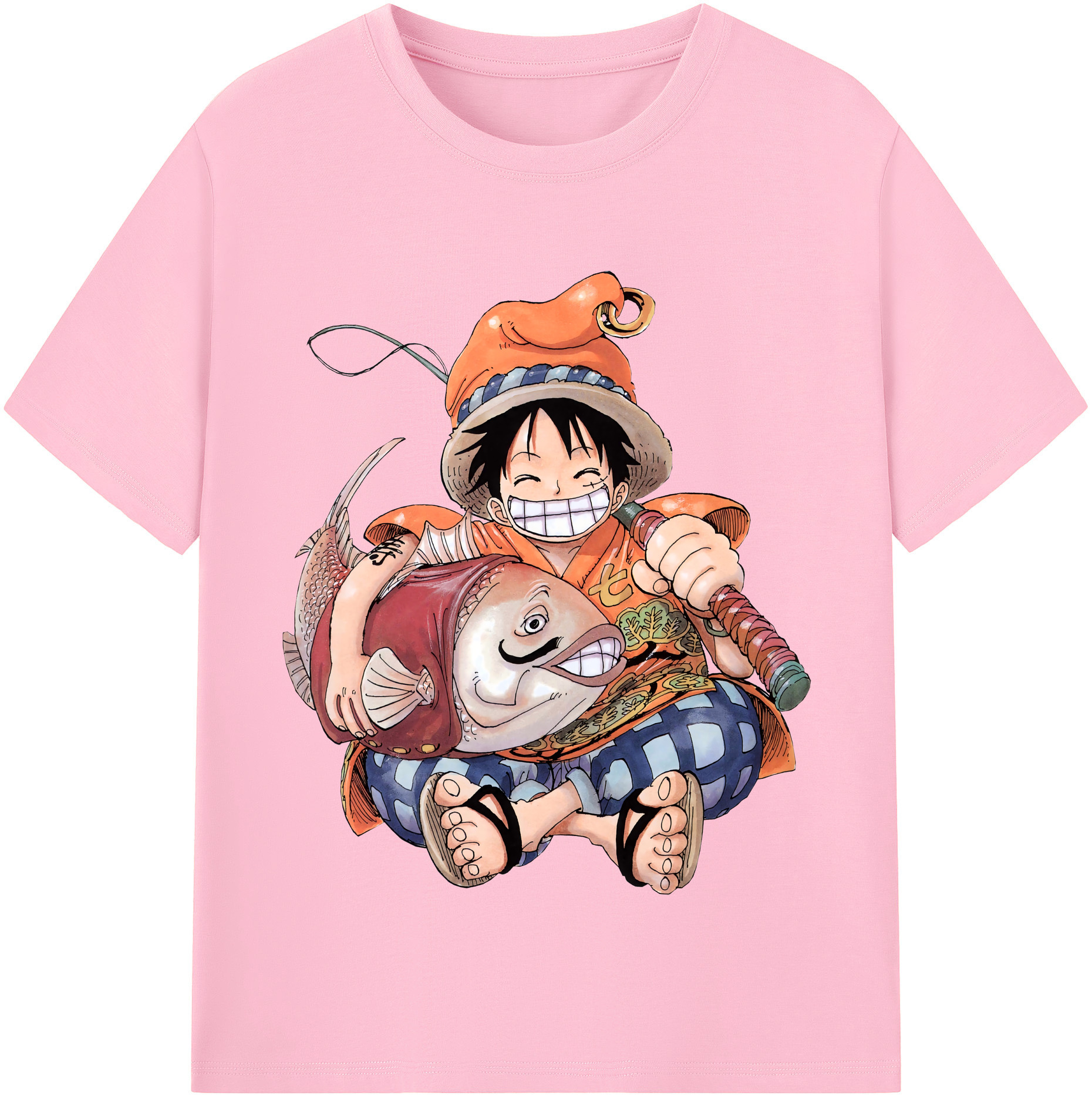 ワンピース モンキー・D・ルフィ ONE PIECE Monkey D. Luffy 綿100％半袖Tシャツ（フロントプリント）