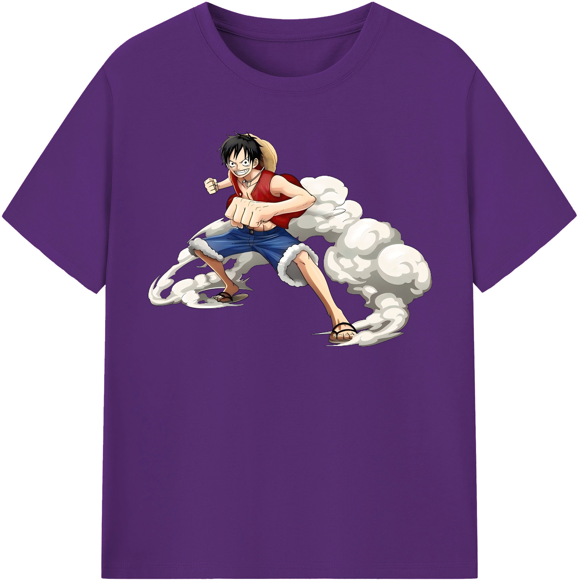 ワンピース モンキー・D・ルフィ ONE PIECE Monkey D. Luffy 綿100％半袖Tシャツ（フロントプリント）