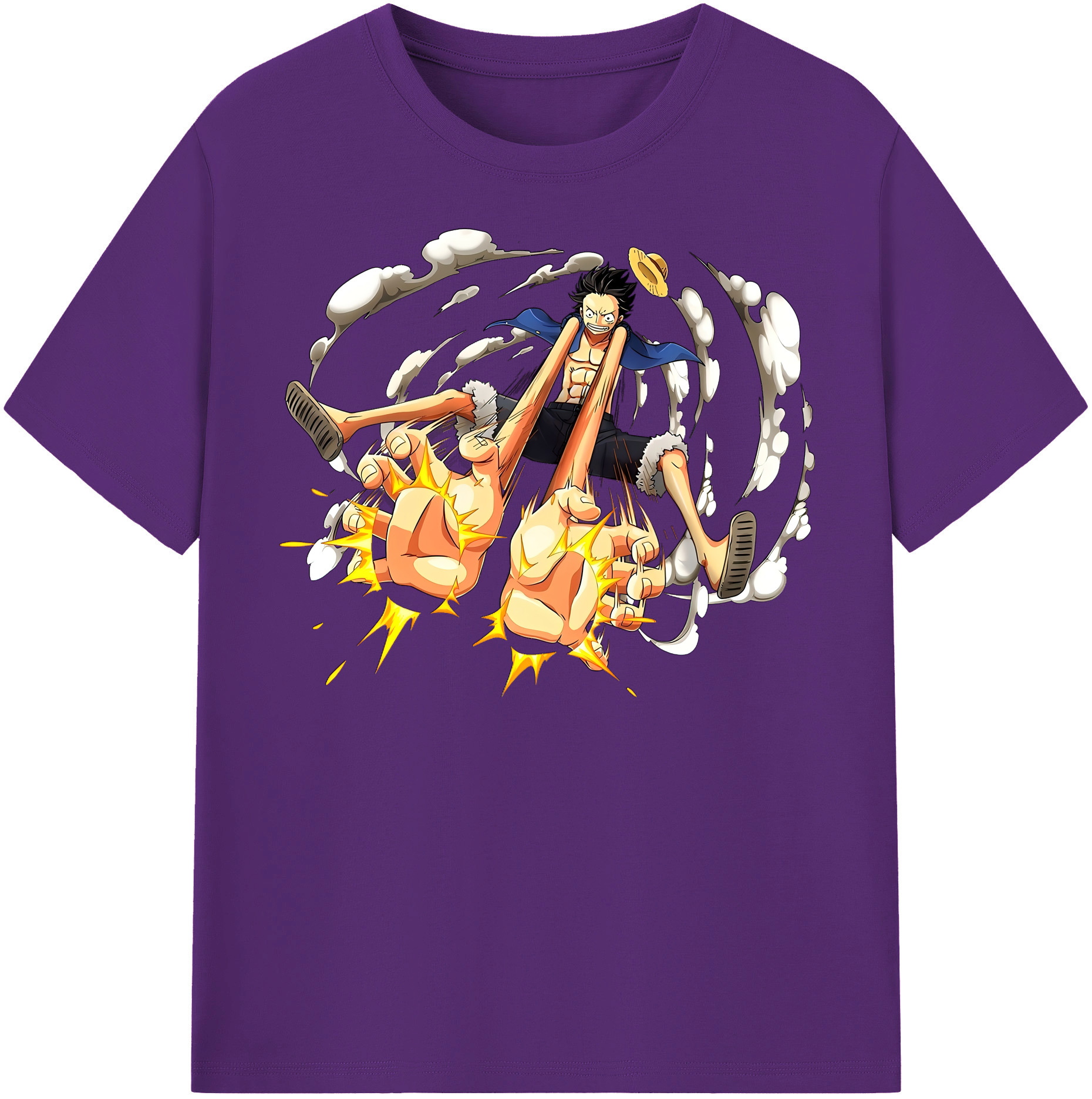 ワンピース モンキー・D・ルフィ ONE PIECE Monkey D. Luffy 綿100％半袖Tシャツ（フロントプリント）