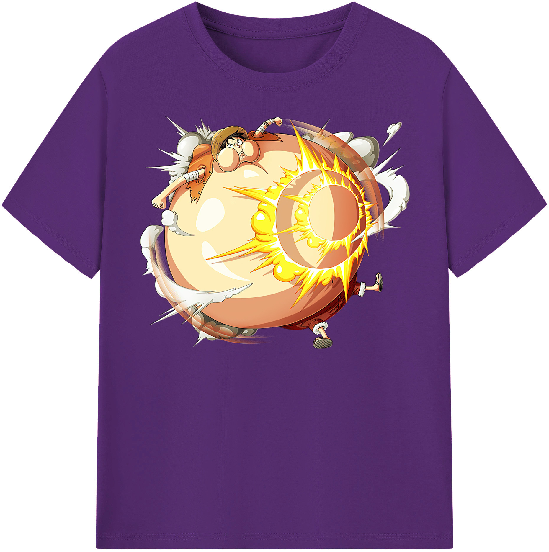ワンピース モンキー・D・ルフィ ONE PIECE Monkey D. Luffy 綿100％半袖Tシャツ（フロントプリント）
