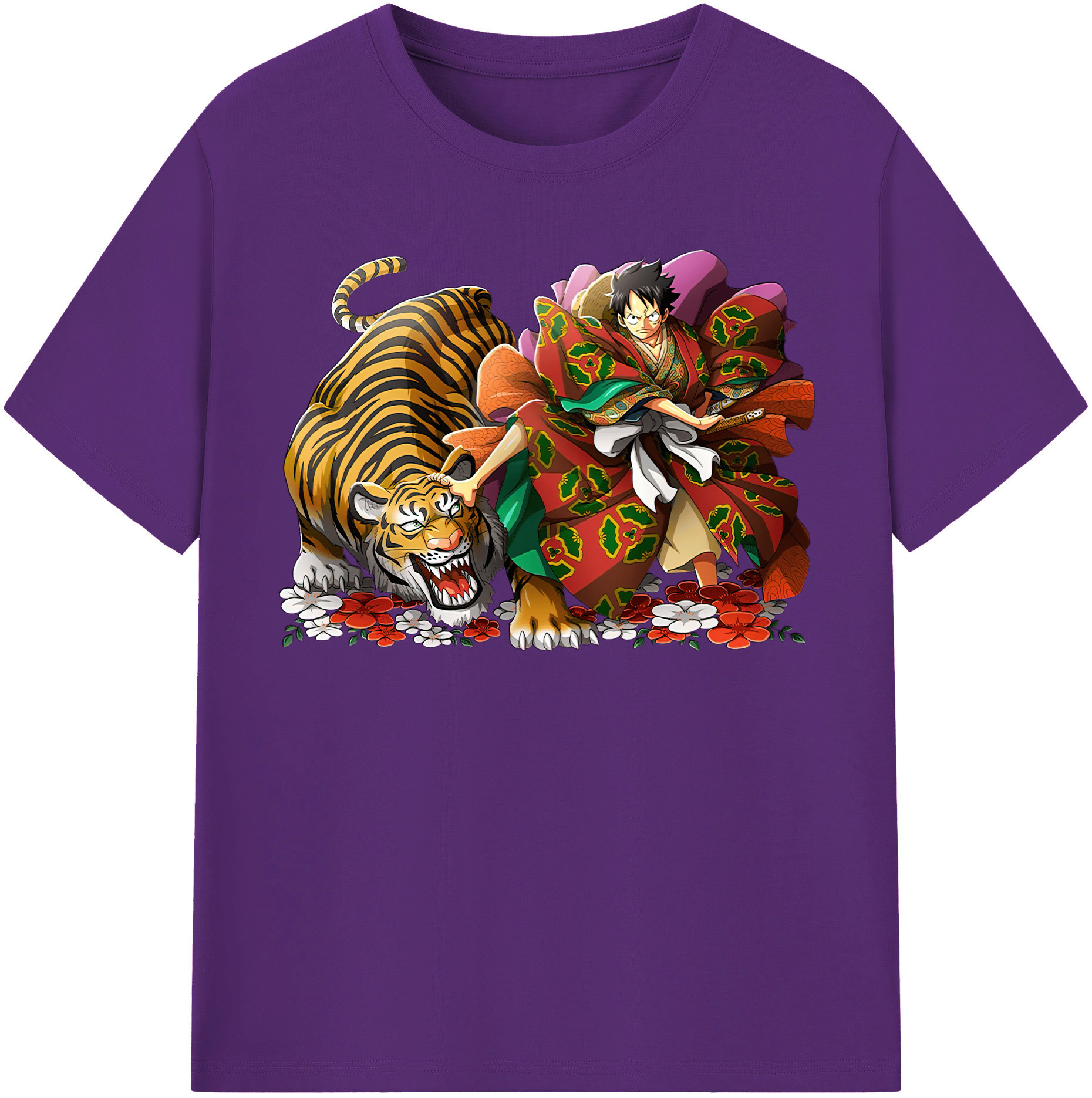 ワンピース モンキー・D・ルフィ ONE PIECE Monkey D. Luffy 綿100％半袖Tシャツ（フロントプリント）