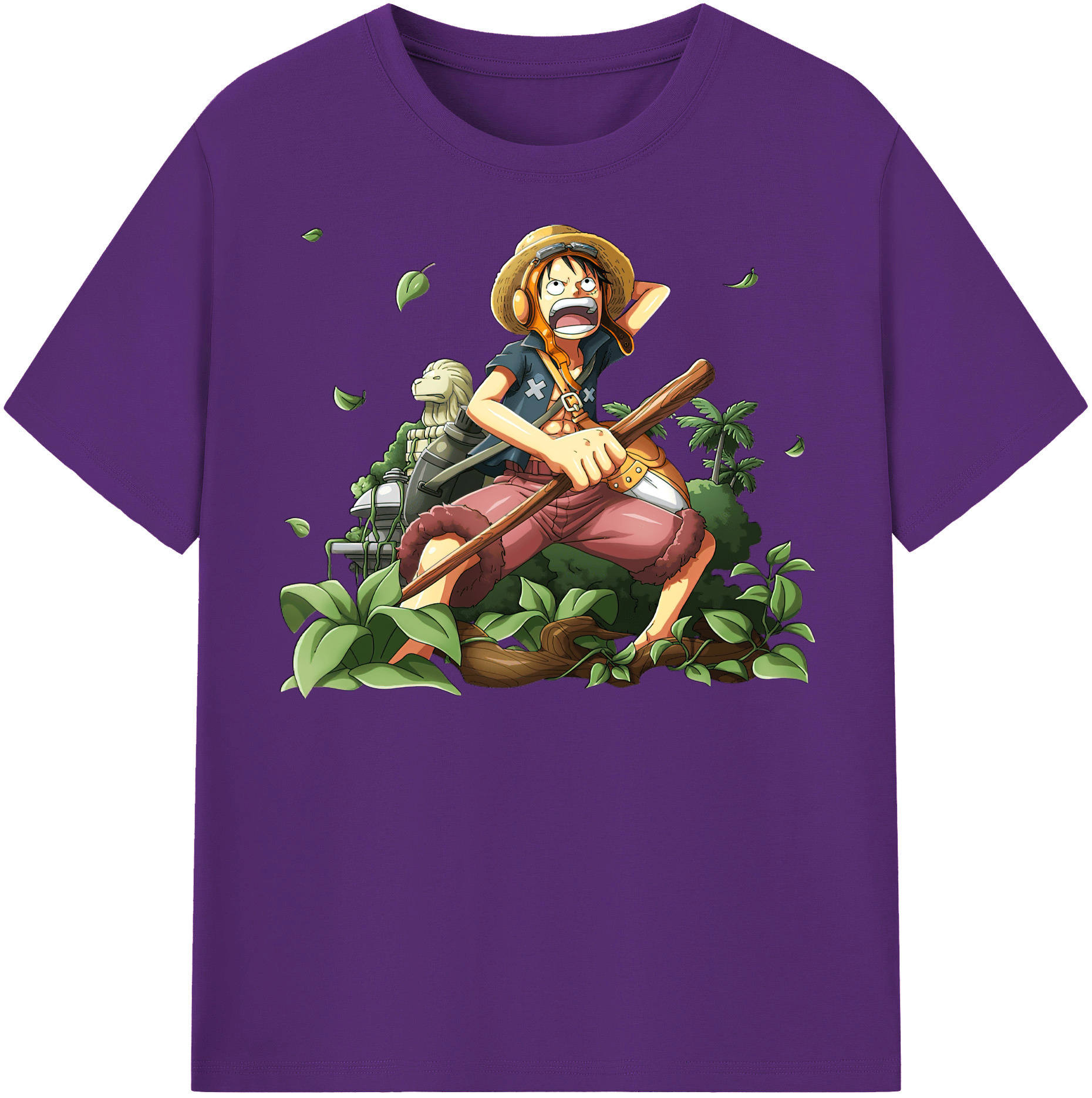 ワンピース モンキー・D・ルフィ ONE PIECE Monkey D. Luffy 綿100％半袖Tシャツ（フロントプリント）