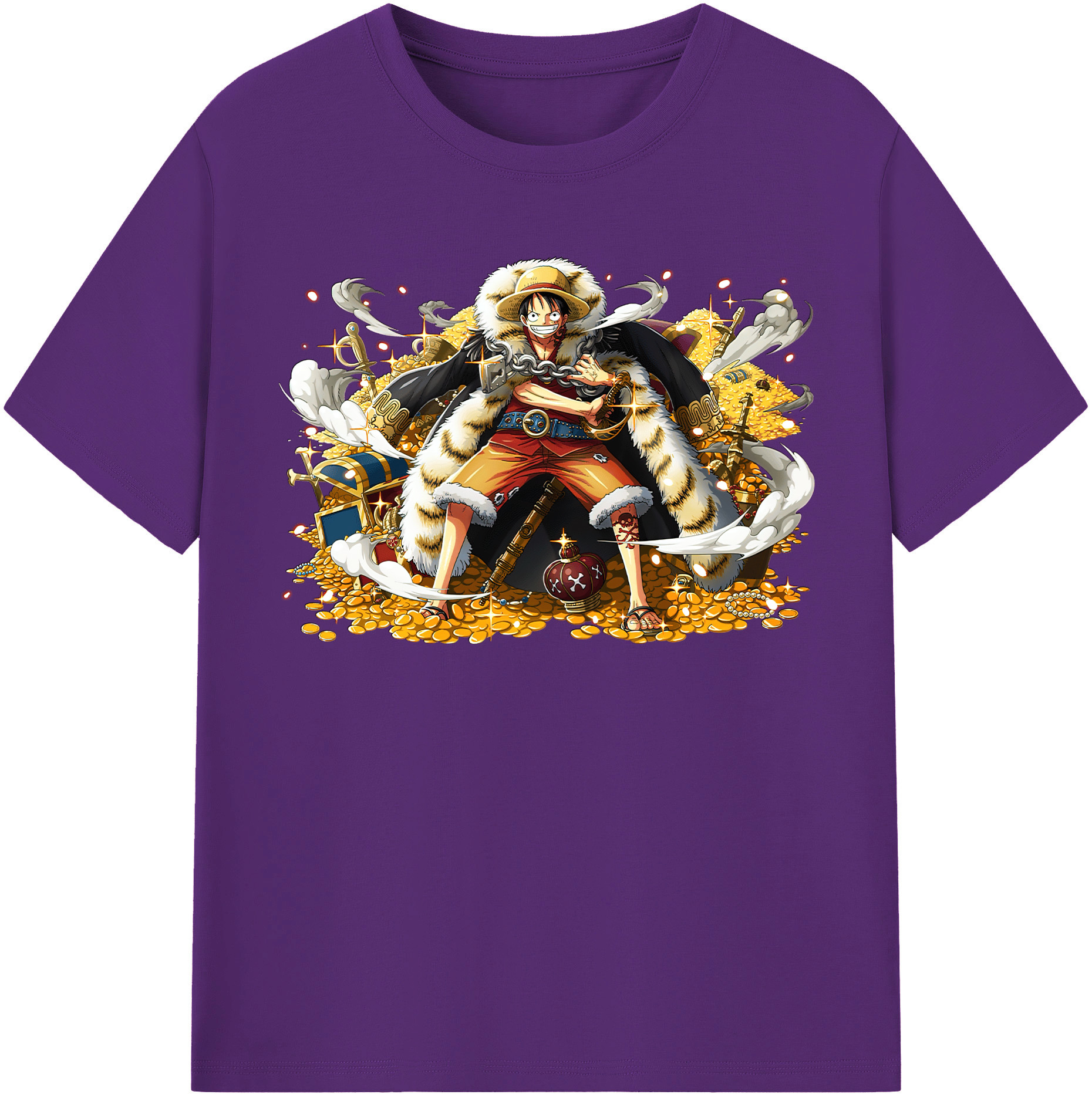 ワンピース モンキー・D・ルフィ ONE PIECE Monkey D. Luffy 綿100％半袖Tシャツ（フロントプリント）