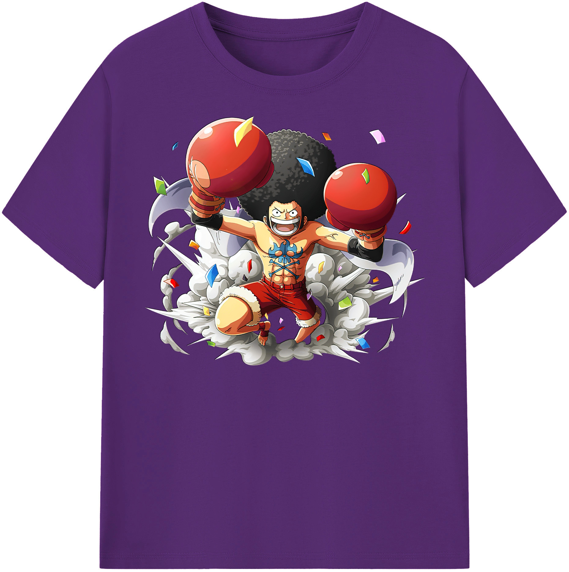 ワンピース モンキー・D・ルフィ ONE PIECE Monkey D. Luffy 綿100％半袖Tシャツ（フロントプリント）
