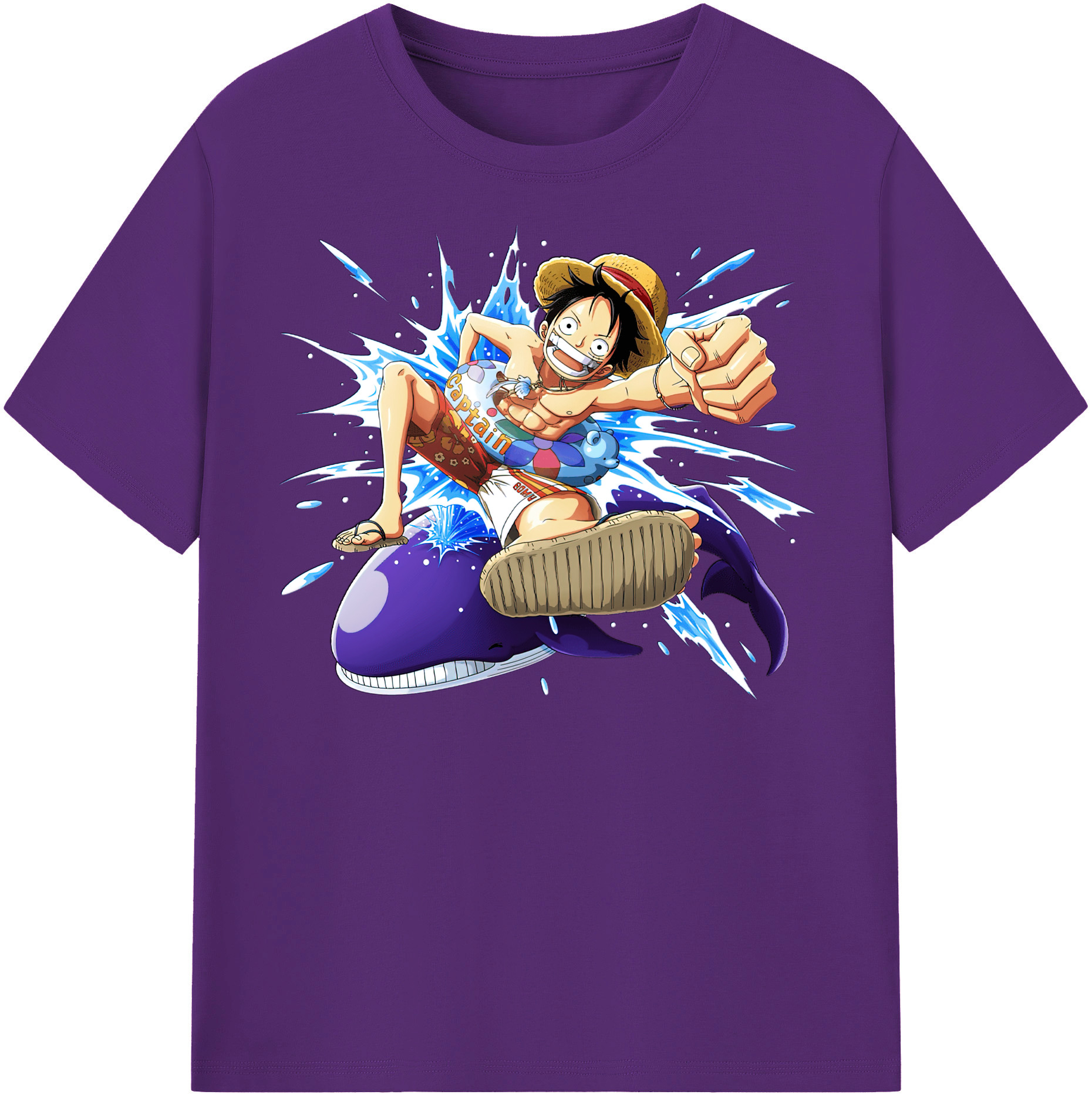 ワンピース モンキー・D・ルフィ ONE PIECE Monkey D. Luffy 綿100％半袖Tシャツ（フロントプリント）
