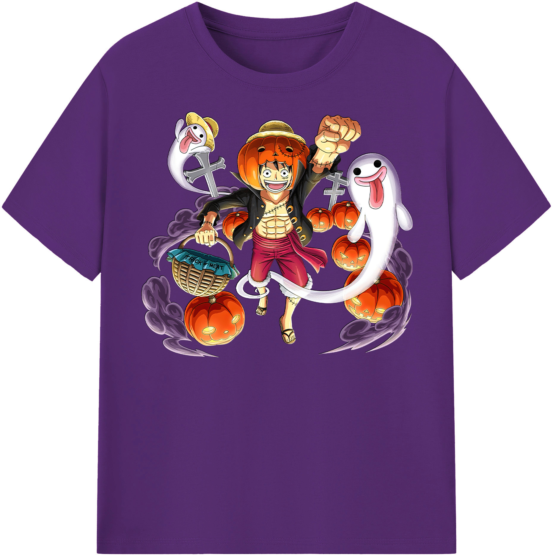 ワンピース モンキー・D・ルフィ ONE PIECE Monkey D. Luffy 綿100％半袖Tシャツ（フロントプリント）