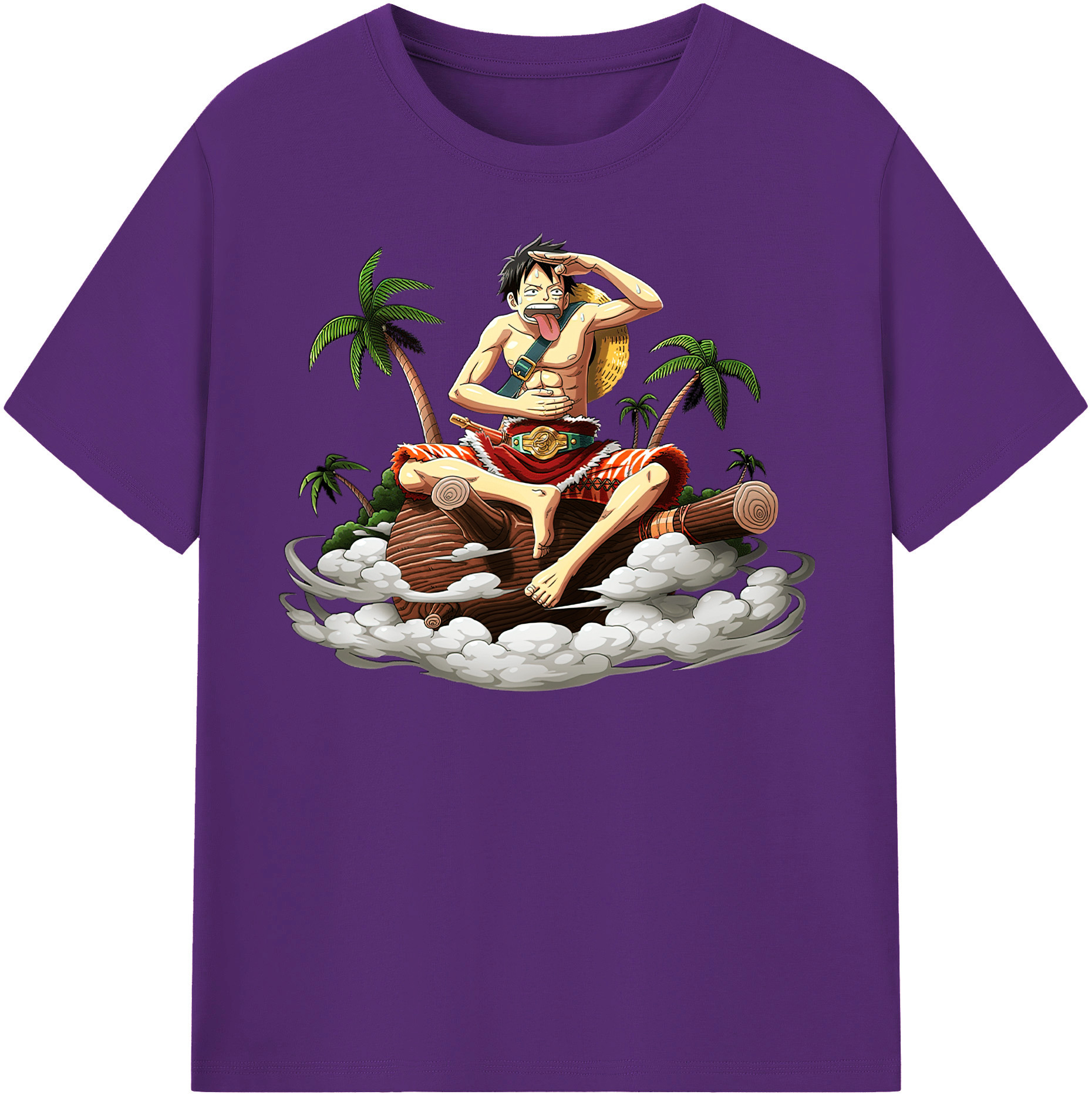 ワンピース モンキー・D・ルフィ ONE PIECE Monkey D. Luffy 綿100％半袖Tシャツ（フロントプリント）