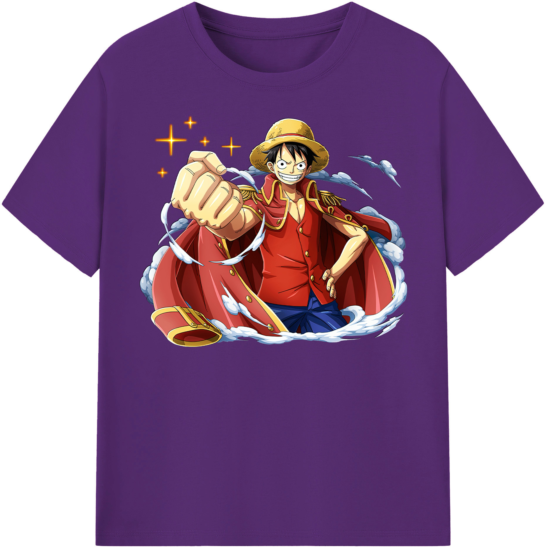 ワンピース モンキー・D・ルフィ ONE PIECE Monkey D. Luffy 綿100％半袖Tシャツ（フロントプリント）