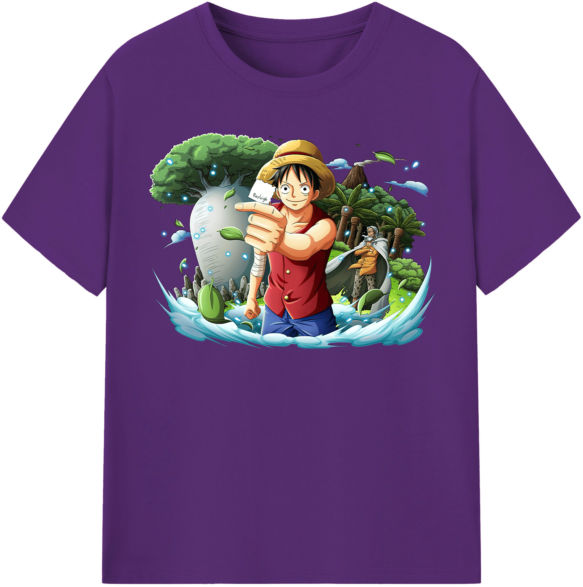 ワンピース モンキー・D・ルフィ ONE PIECE Monkey D. Luffy 綿100％半袖Tシャツ（フロントプリント）