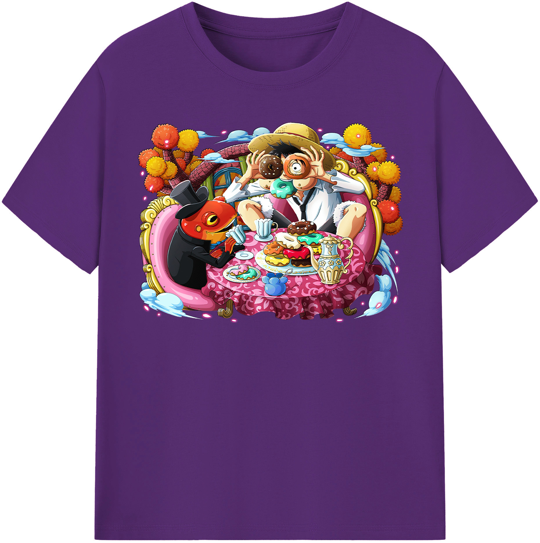 ワンピース モンキー・D・ルフィ ONE PIECE Monkey D. Luffy 綿100％半袖Tシャツ（フロントプリント）