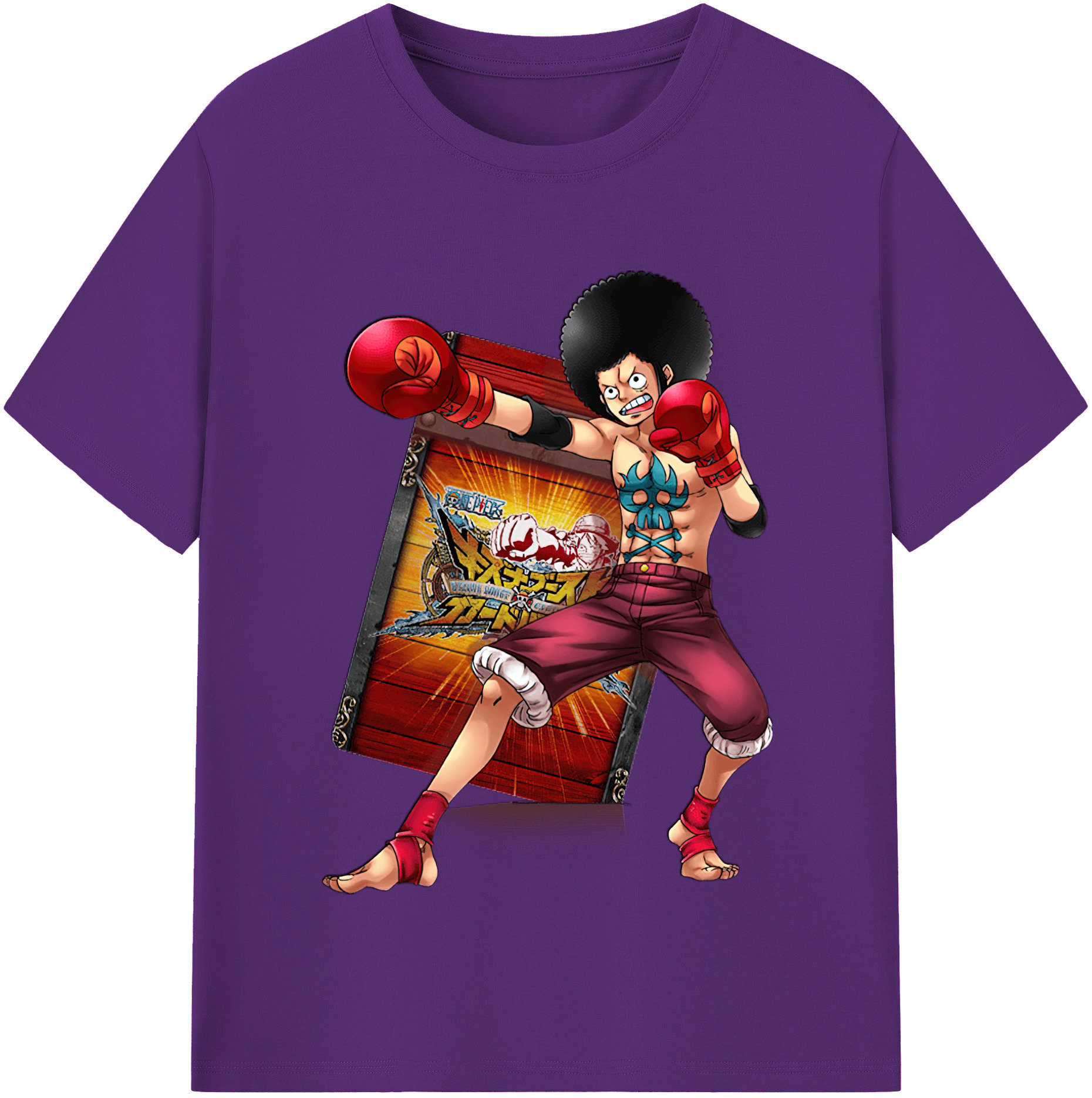 ワンピース モンキー・D・ルフィ ONE PIECE Monkey D. Luffy 綿100％半袖Tシャツ（フロントプリント）