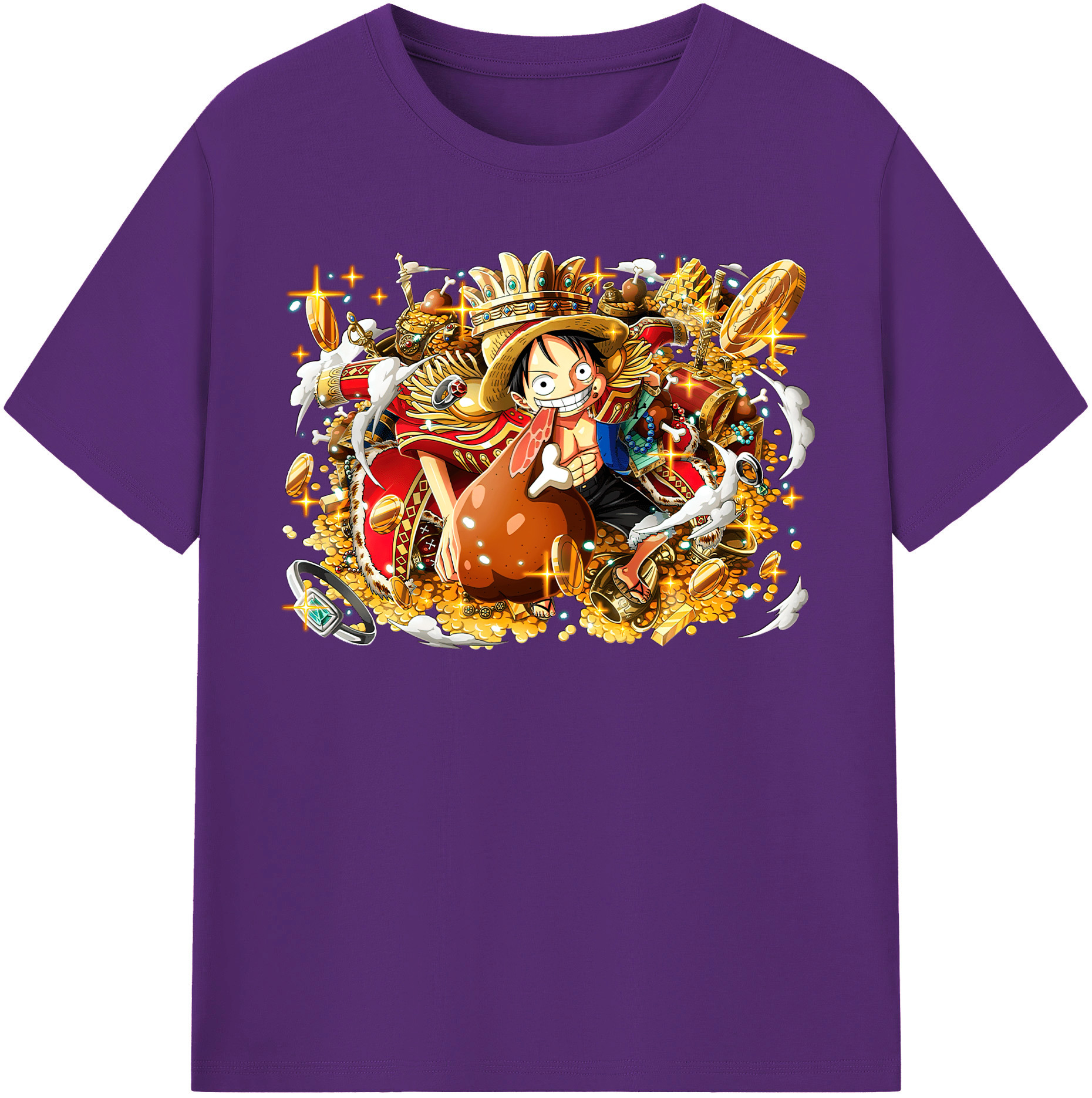 ワンピース モンキー・D・ルフィ ONE PIECE Monkey D. Luffy 綿100％半袖Tシャツ（フロントプリント）