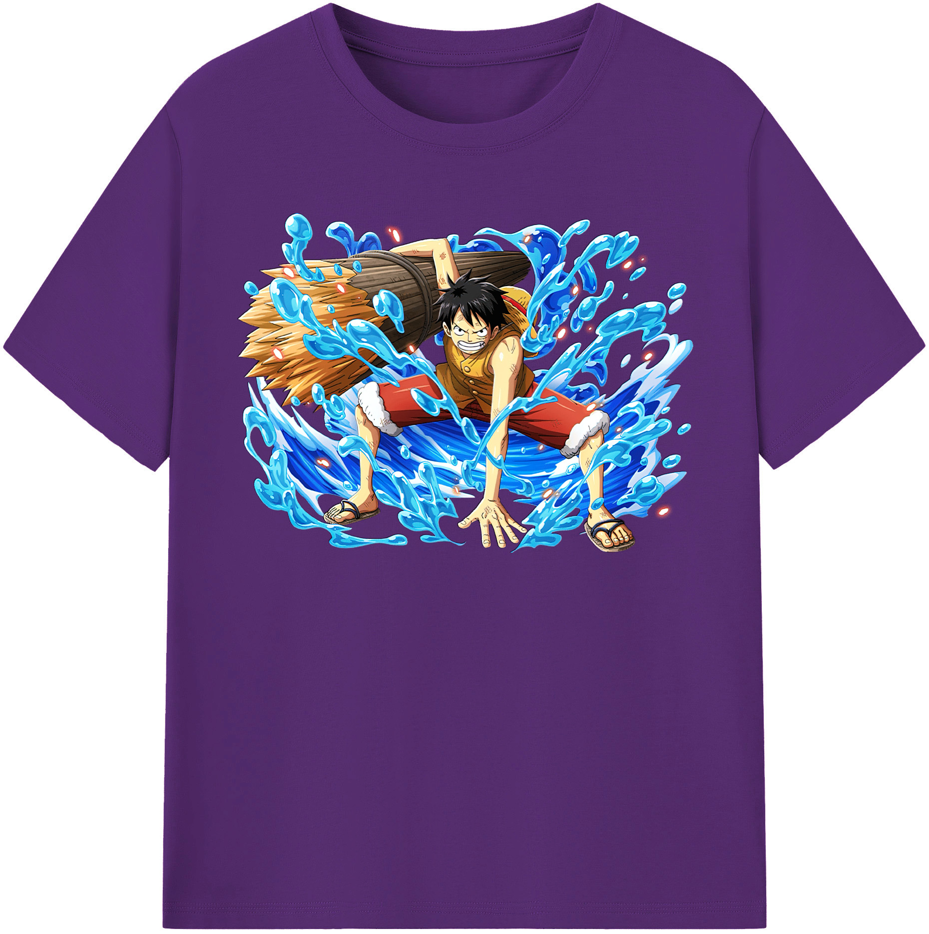 ワンピース モンキー・D・ルフィ ONE PIECE Monkey D. Luffy 綿100％半袖Tシャツ（フロントプリント）