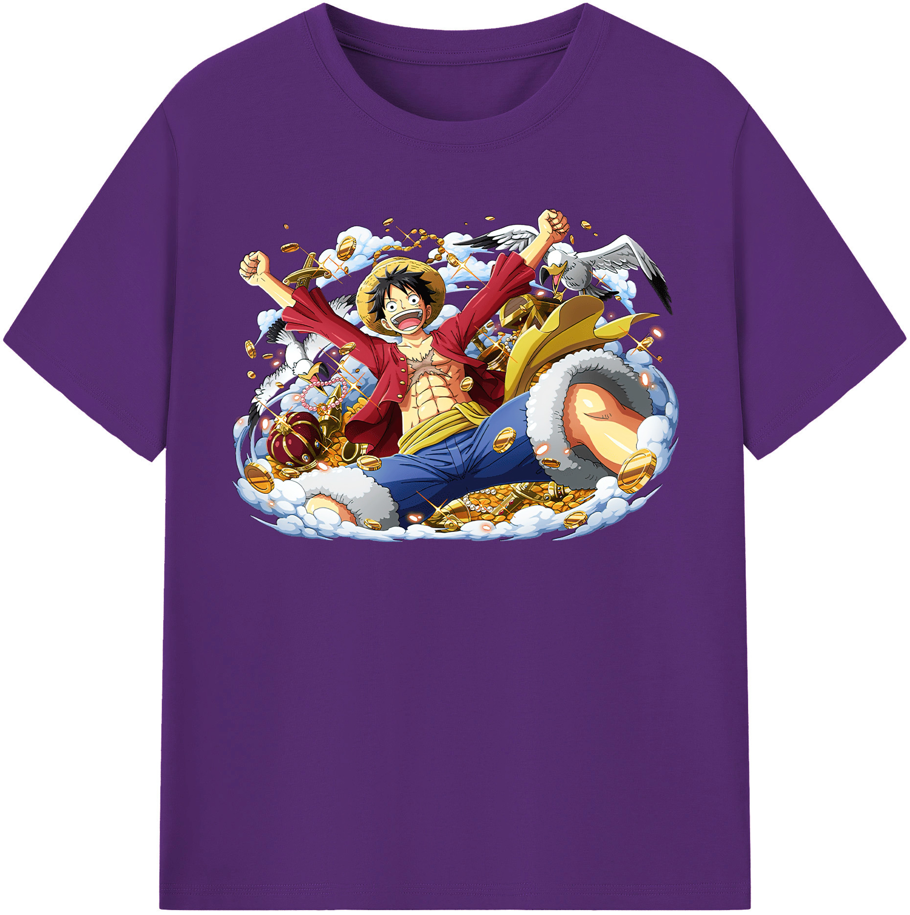 ワンピース モンキー・D・ルフィ ONE PIECE Monkey D. Luffy 綿100％半袖Tシャツ（フロントプリント）