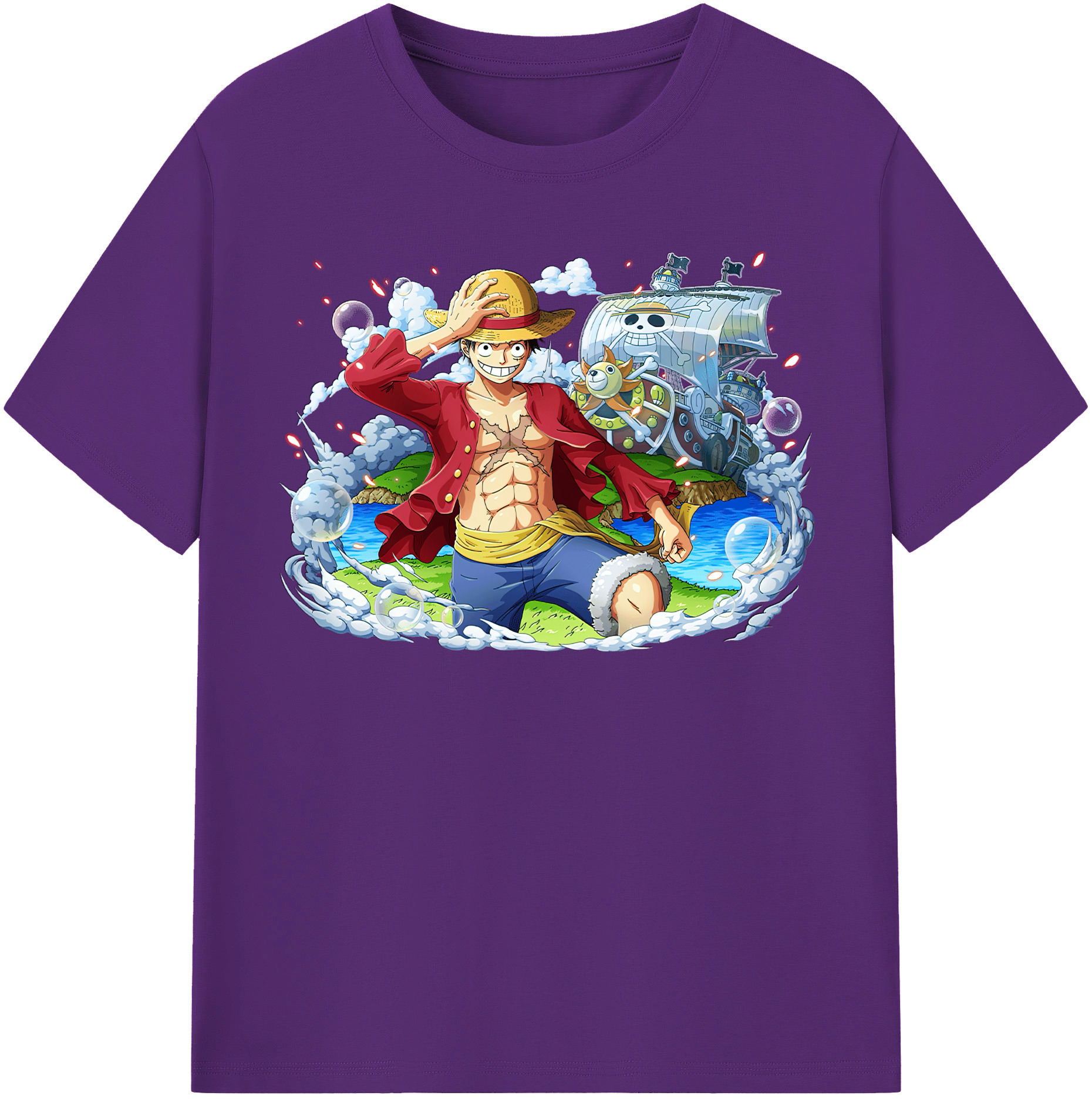 ワンピース モンキー・D・ルフィ ONE PIECE Monkey D. Luffy 綿100％半袖Tシャツ（フロントプリント）