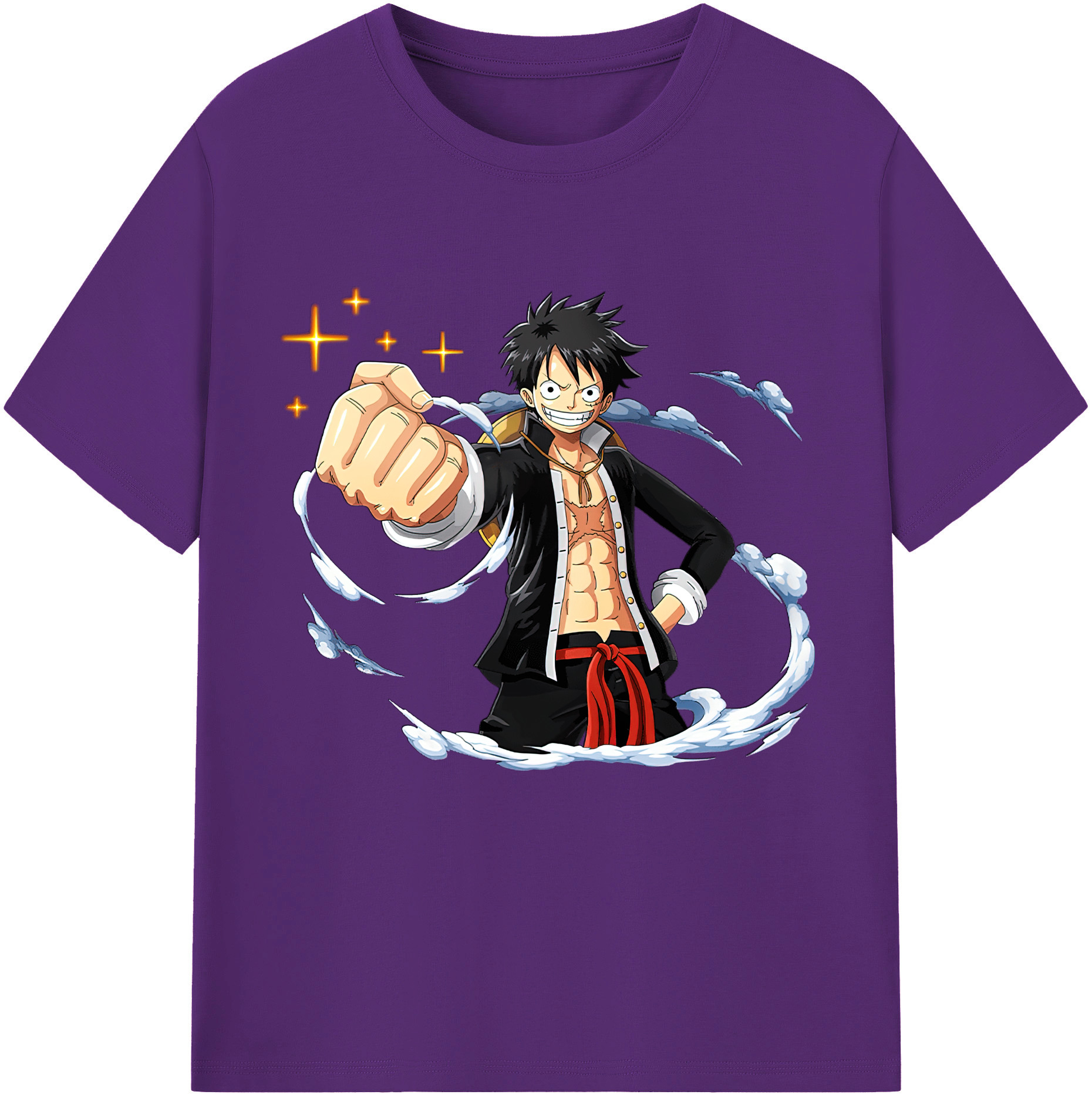 ワンピース モンキー・D・ルフィ ONE PIECE Monkey D. Luffy 綿100％半袖Tシャツ（フロントプリント）