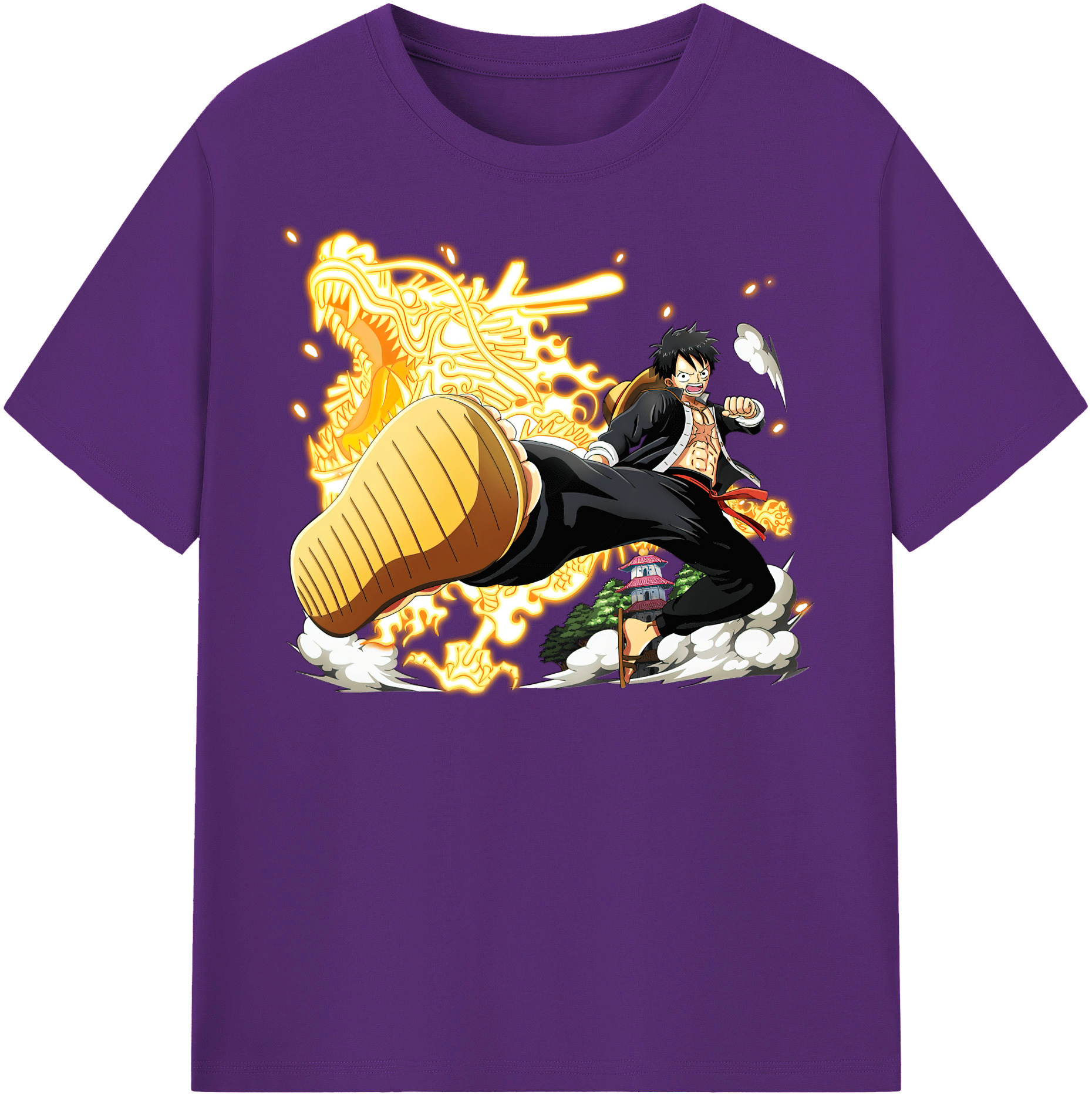 ワンピース モンキー・D・ルフィ ONE PIECE Monkey D. Luffy 綿100％半袖Tシャツ（フロントプリント）