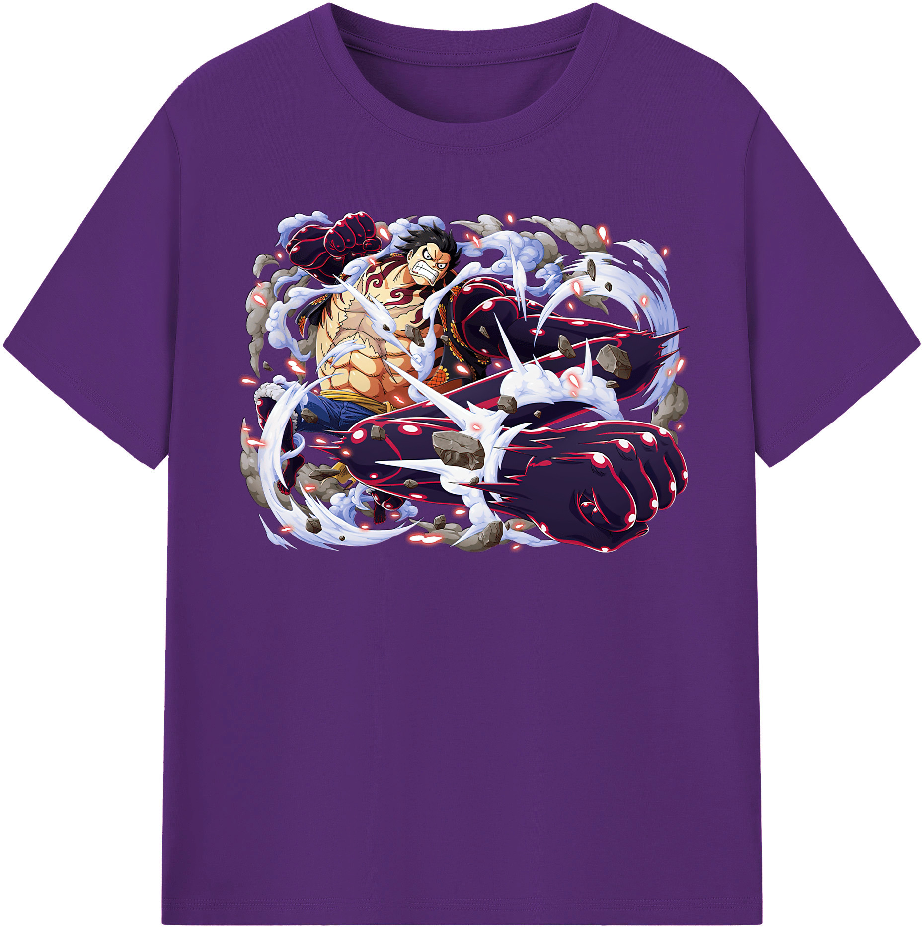 ワンピース モンキー・D・ルフィ ONE PIECE Monkey D. Luffy 綿100％半袖Tシャツ（フロントプリント）