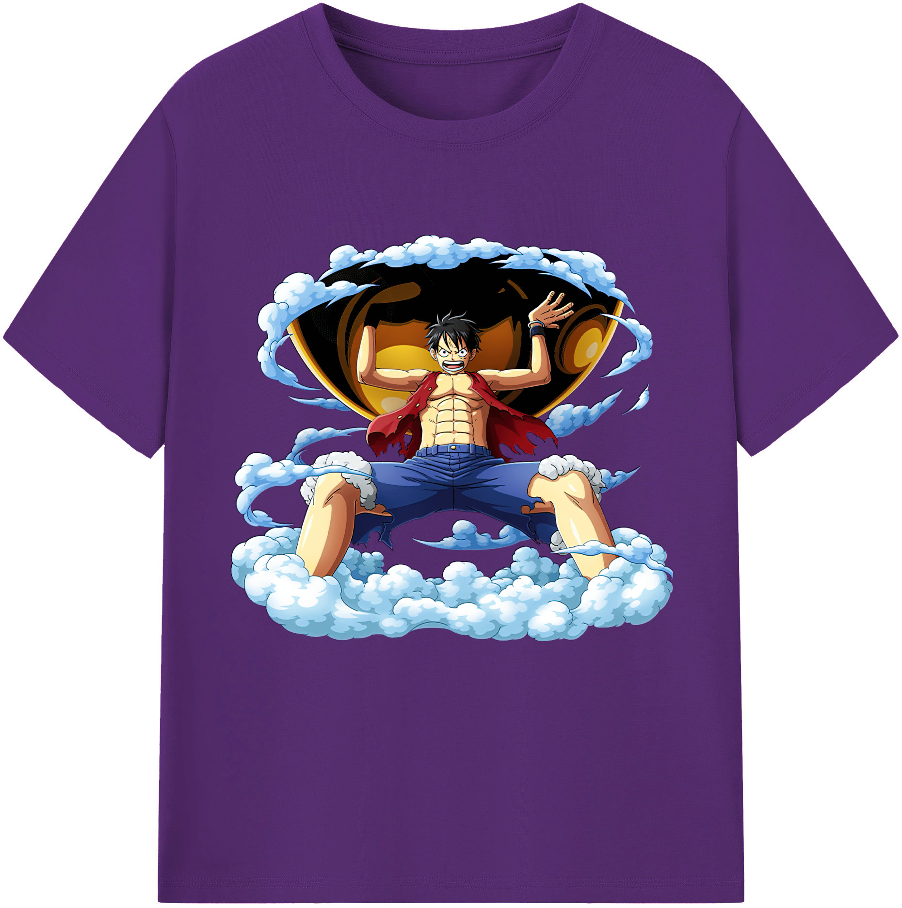 ワンピース モンキー・D・ルフィ ONE PIECE Monkey D. Luffy 綿100％半袖Tシャツ（フロントプリント）