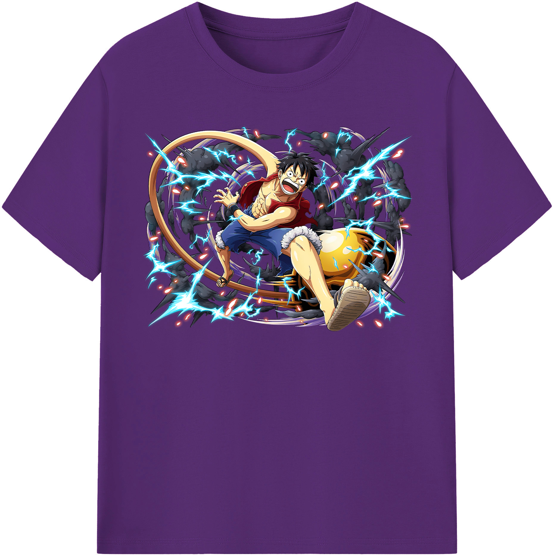 ワンピース モンキー・D・ルフィ ONE PIECE Monkey D. Luffy 綿100％半袖Tシャツ（フロントプリント）