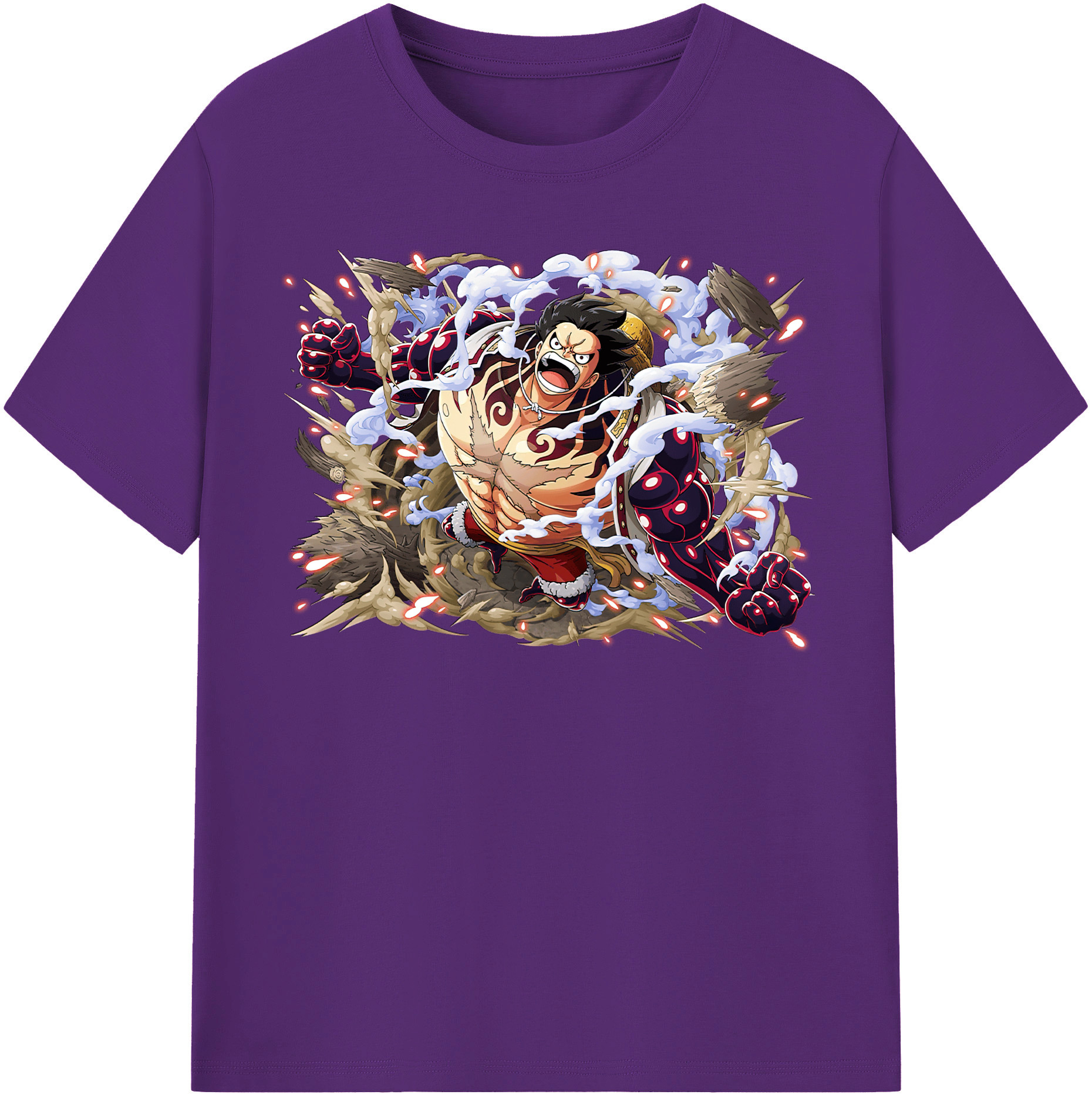 ワンピース モンキー・D・ルフィ ONE PIECE Monkey D. Luffy 綿100％半袖Tシャツ（フロントプリント）