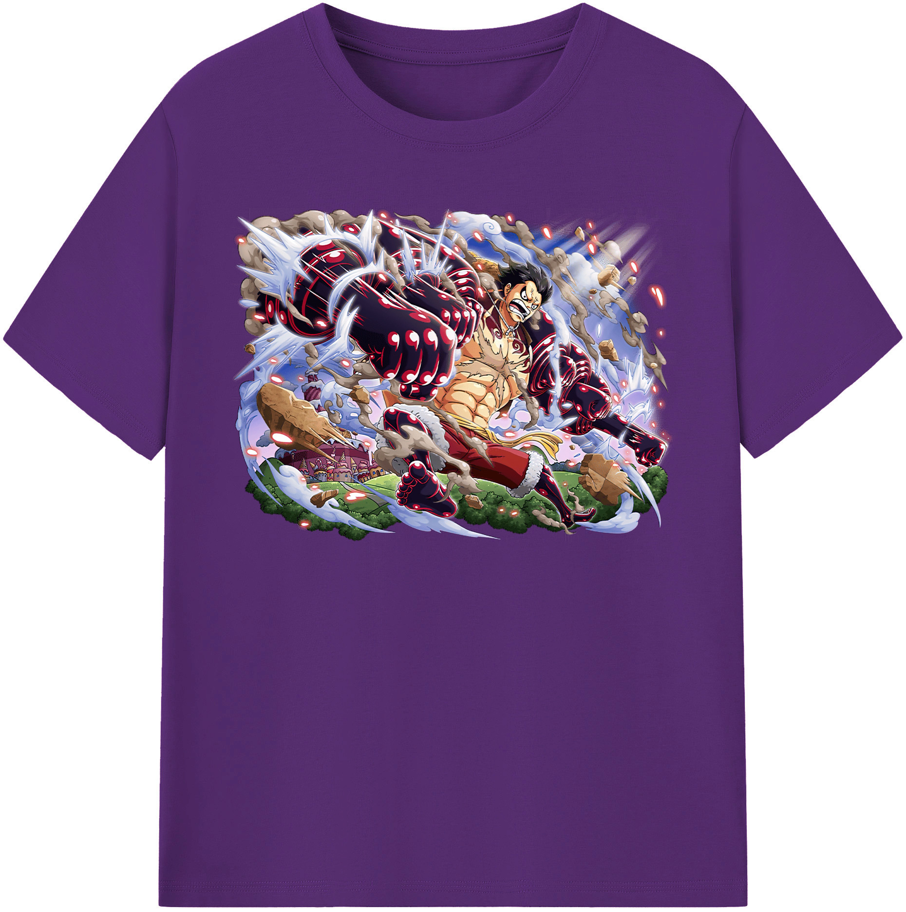 ワンピース モンキー・D・ルフィ ONE PIECE Monkey D. Luffy 綿100％半袖Tシャツ（フロントプリント）