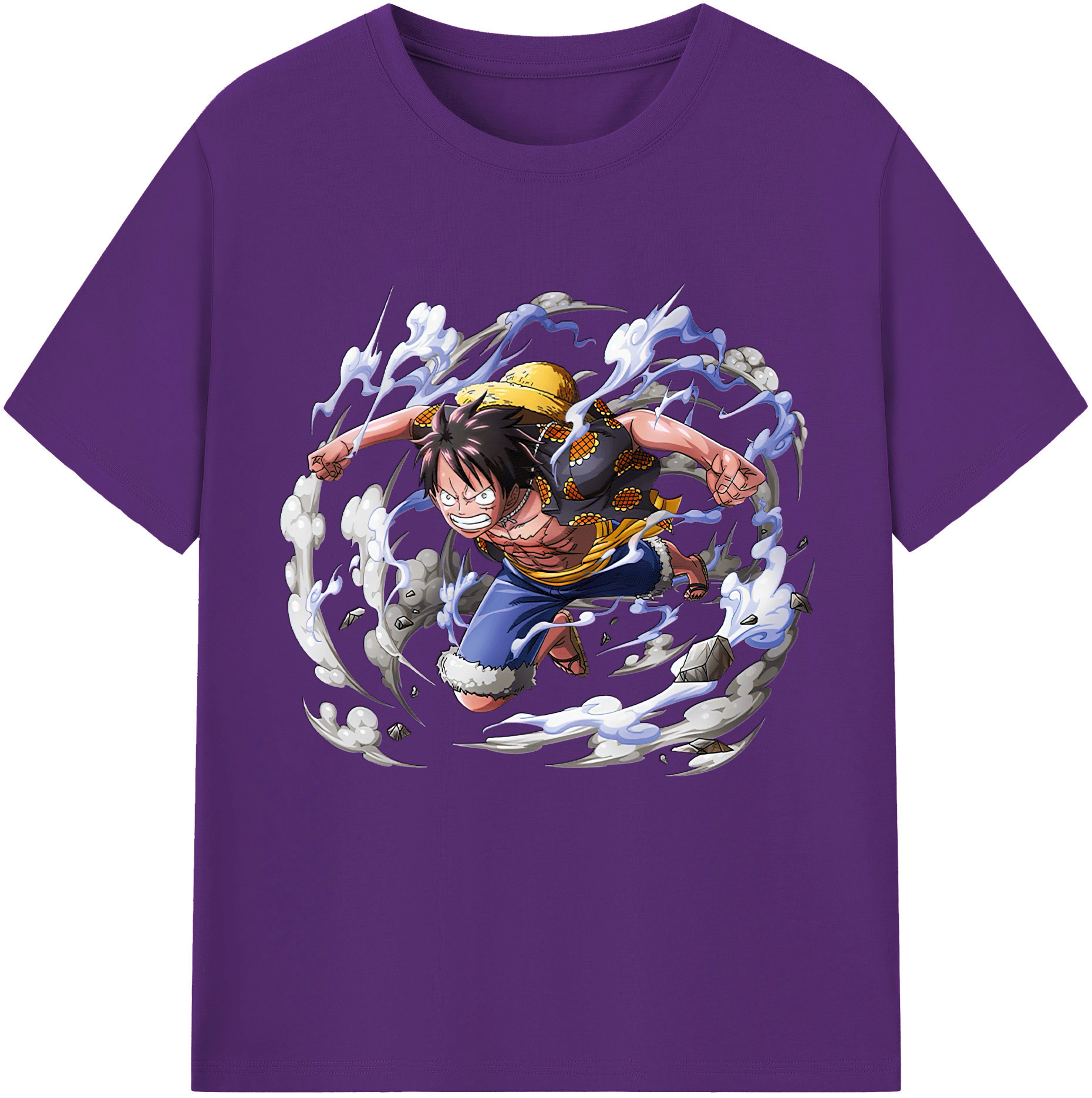 ワンピース モンキー・D・ルフィ ONE PIECE Monkey D. Luffy 綿100％半袖Tシャツ（フロントプリント）