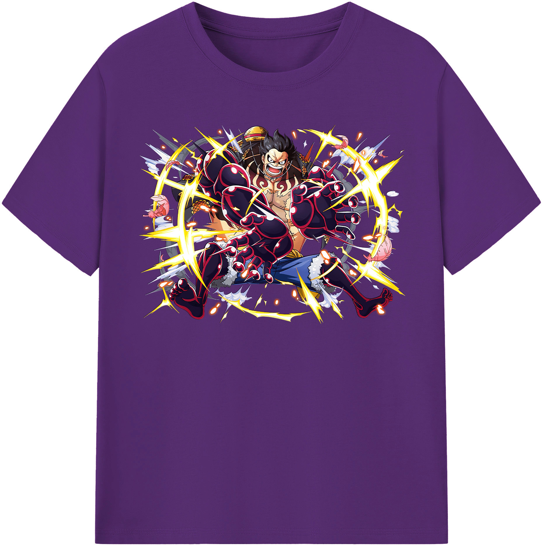 ワンピース モンキー・D・ルフィ ONE PIECE Monkey D. Luffy 綿100％半袖Tシャツ（フロントプリント）