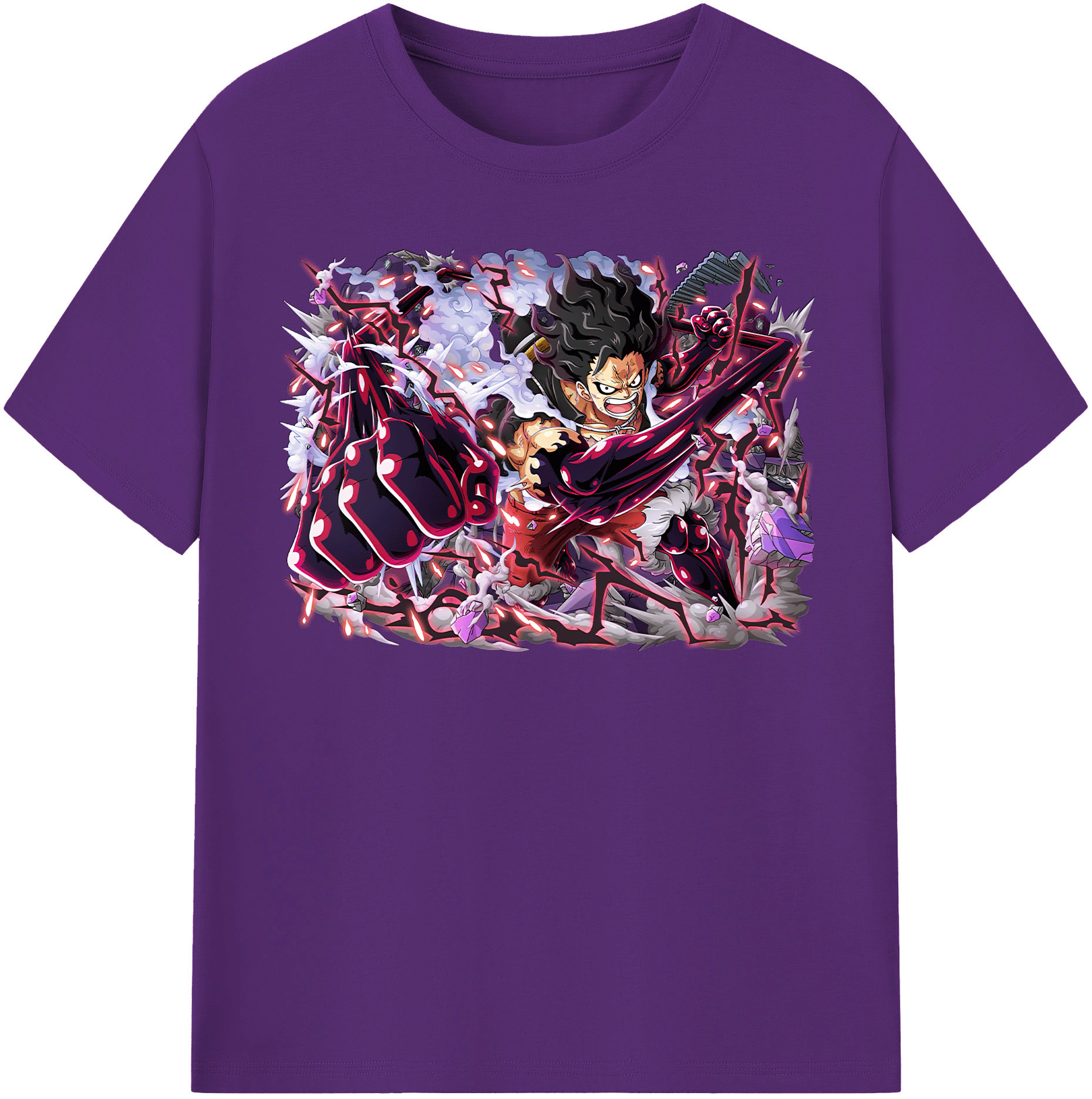 ワンピース モンキー・D・ルフィ ONE PIECE Monkey D. Luffy 綿100％半袖Tシャツ（フロントプリント）