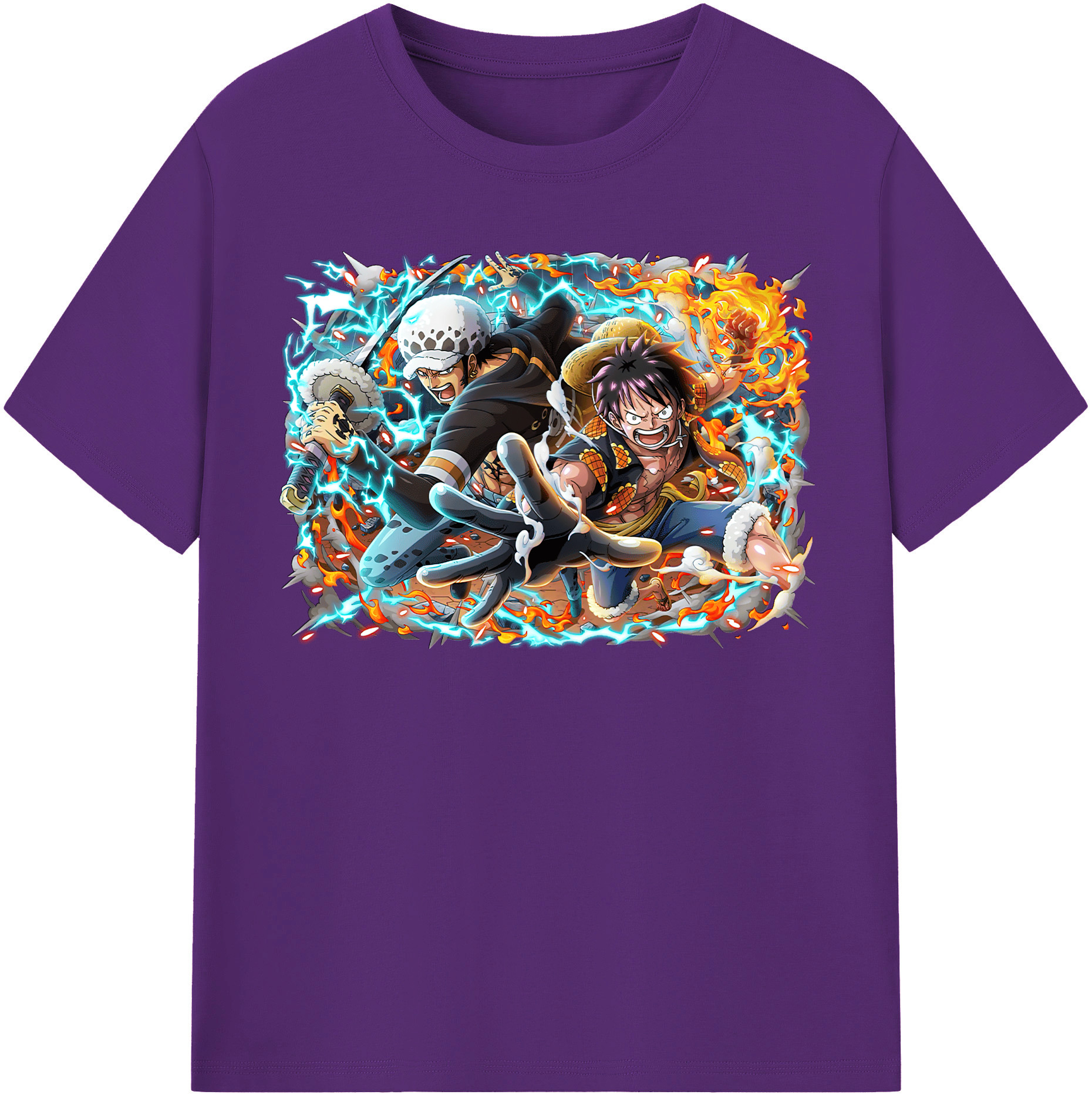 ワンピース モンキー・D・ルフィ ONE PIECE Monkey D. Luffy 綿100％半袖Tシャツ（フロントプリント）